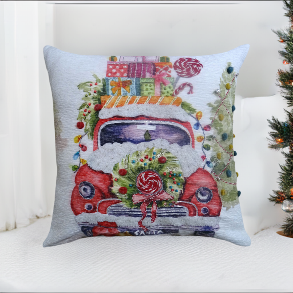 Christmas Embroidered Throw Pillow 20