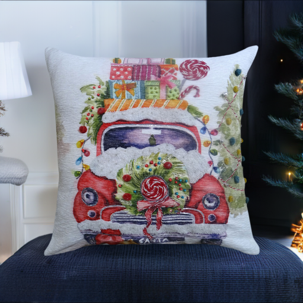 Christmas Embroidered Throw Pillow 20
