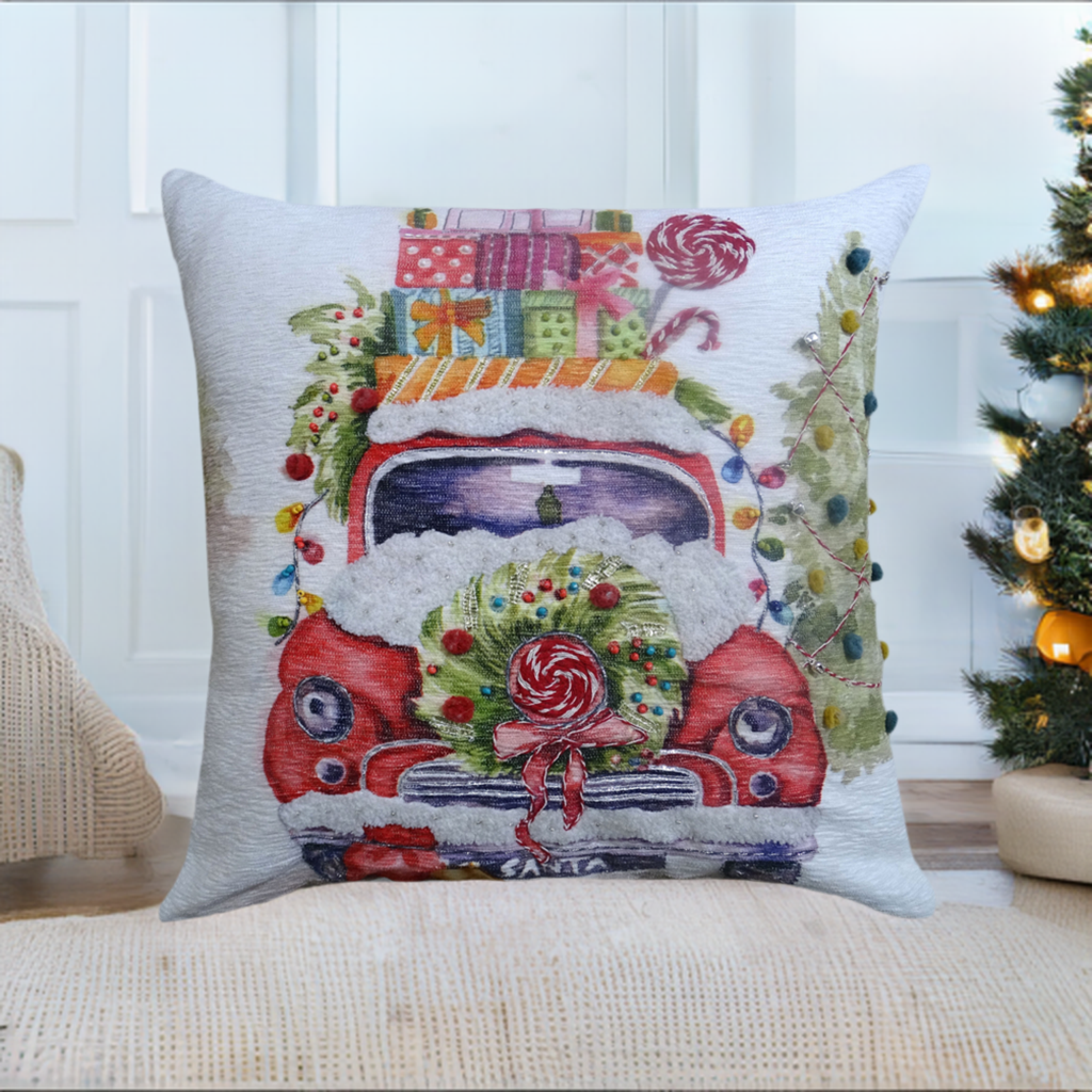 Christmas Embroidered Throw Pillow 20