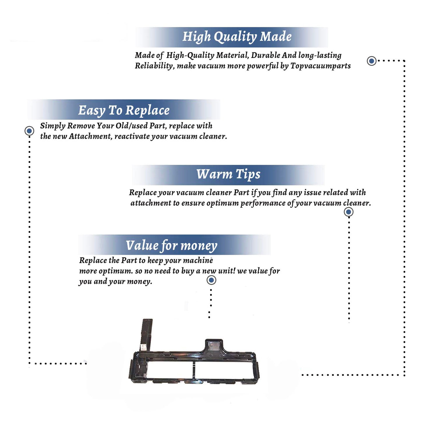 Topvacuumparts Replacement Part For Fuller Brush FB-SM Upright Vacuum Cleaner Bottom Plate # compare to part D015-2914