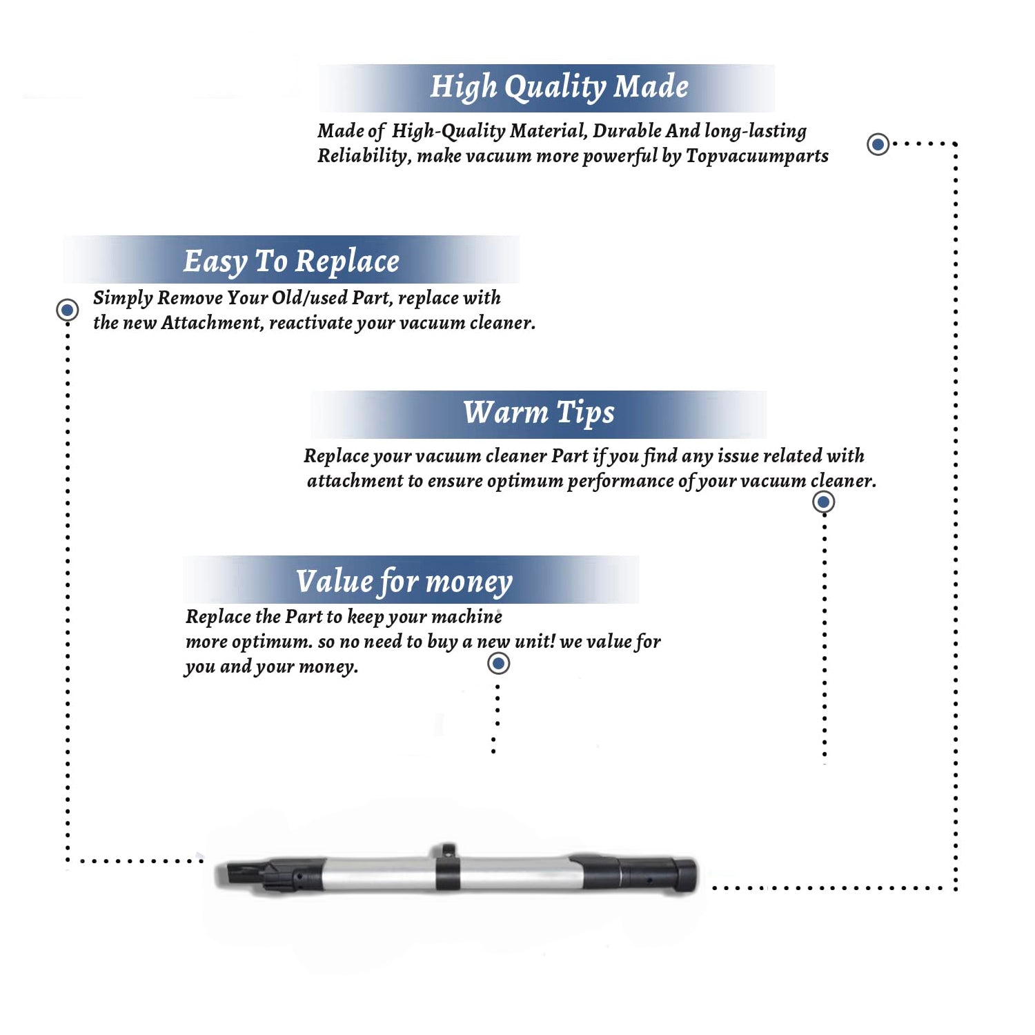Topvacuumparts Replacement Part For Simplicity/Riccar Charishma Vacuum Cleaner Electric Wand # compare to parts D390-4600B