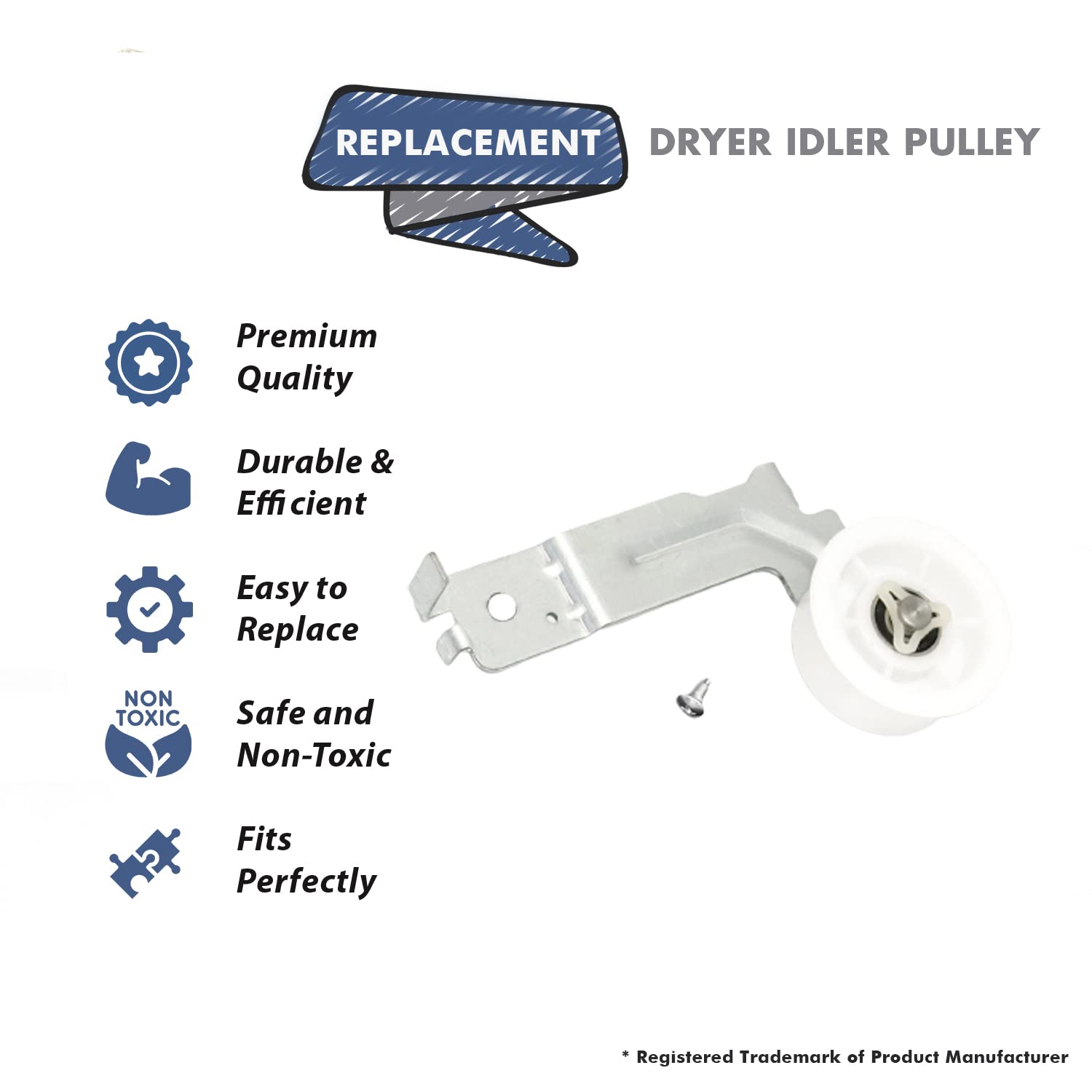 Topvacuumparts DC93-00634a for Samsung Dryer Idler Pulley-Replaces Idler Pulley PD00032419 DC96-00882B DC96-00882CAP6038 # compare to part DC93-00634A