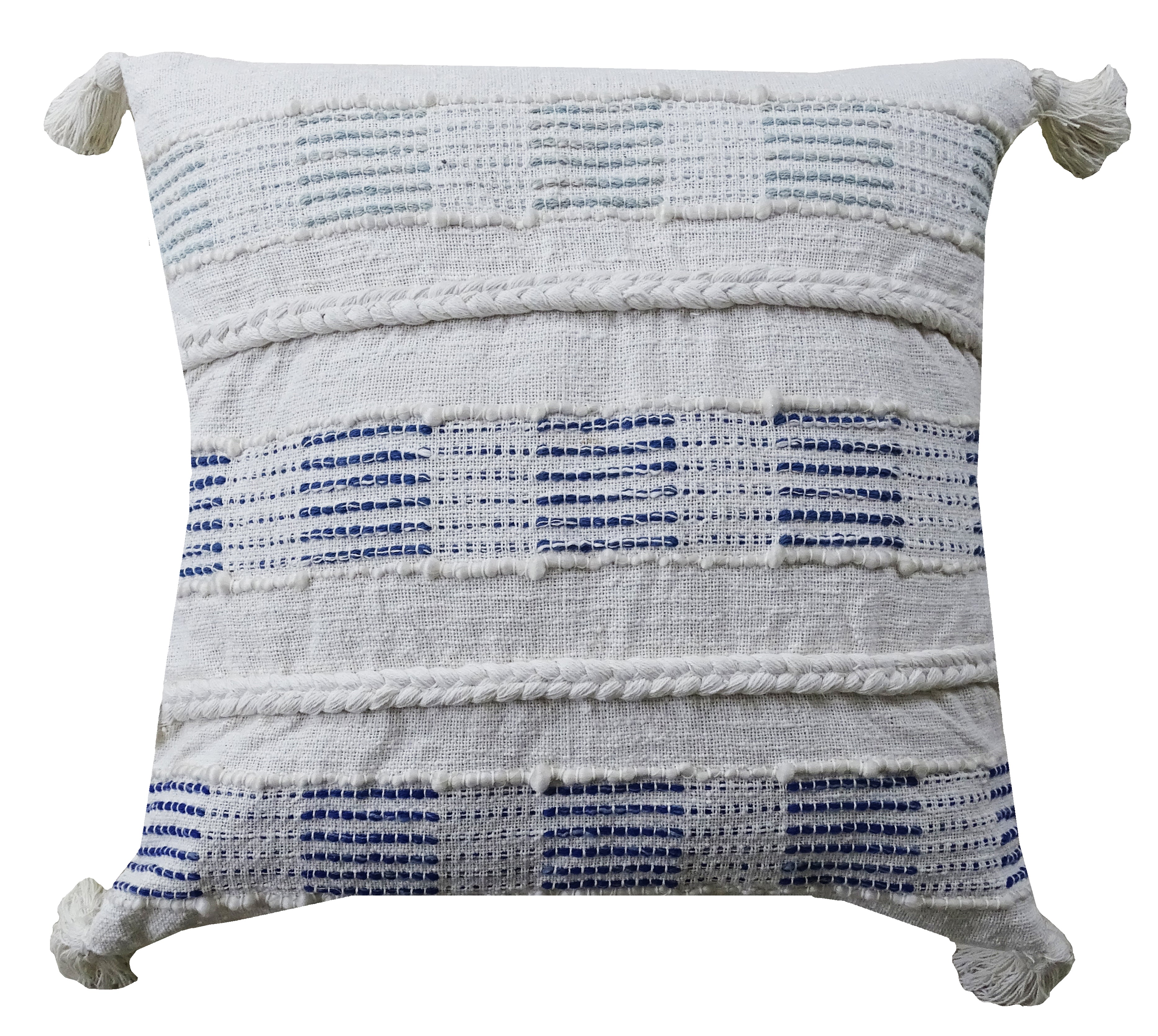 Throw Pillow Cover Blue & White Square 22