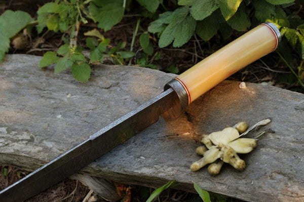 Handmade Damascus Bowie Knife with Bone Handle – 15