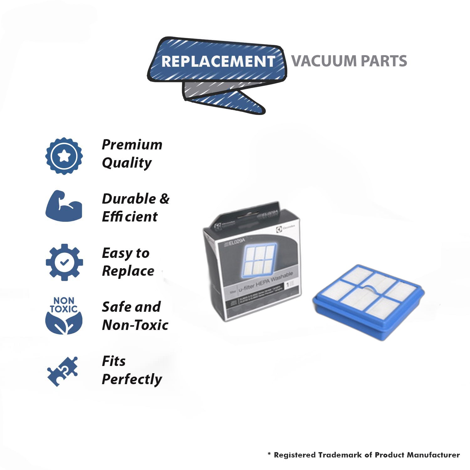 Topvacuumparts Replacement Part For Eureka EL8602A EL8811A Nimble Vacuum Cleaner Hepa Filter # compare to part EL029A-4