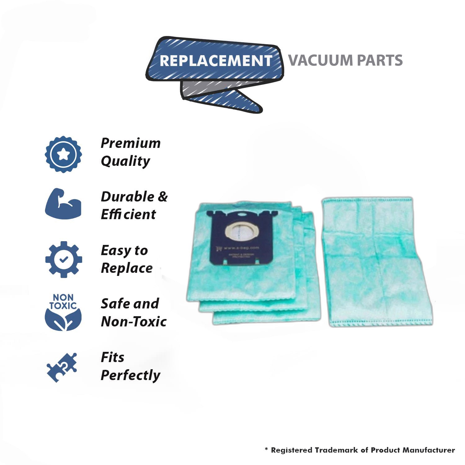 Topvacuumparts Synthetic Vacuum Bags Replacement Part For Electrolux EL7060A EL4040 EL6984A # compare to parts EL202F-10