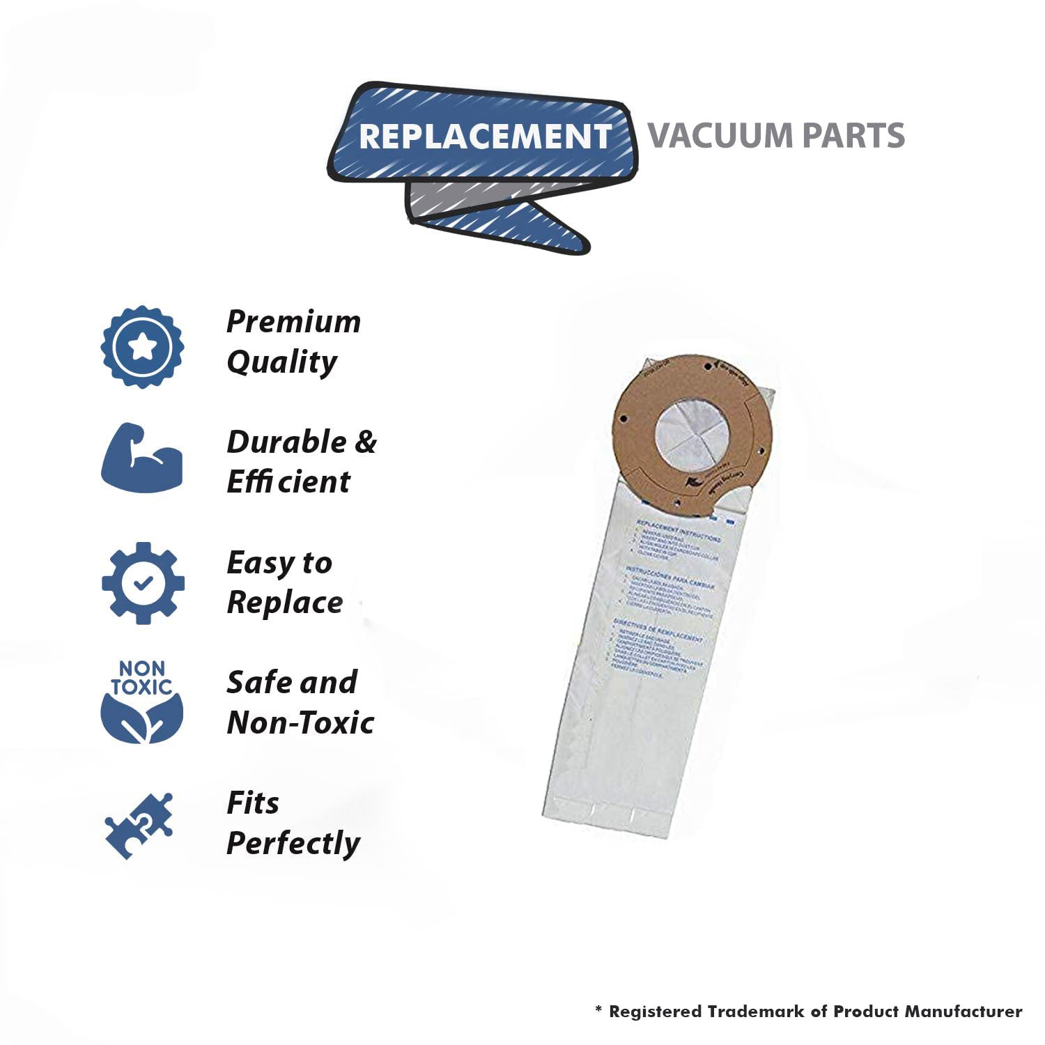 Topvacuumparts Replacement Part For Eureka Vacuum Cleaner PL Microlined Paper Bags 3Pk # compare to part ER-1486
