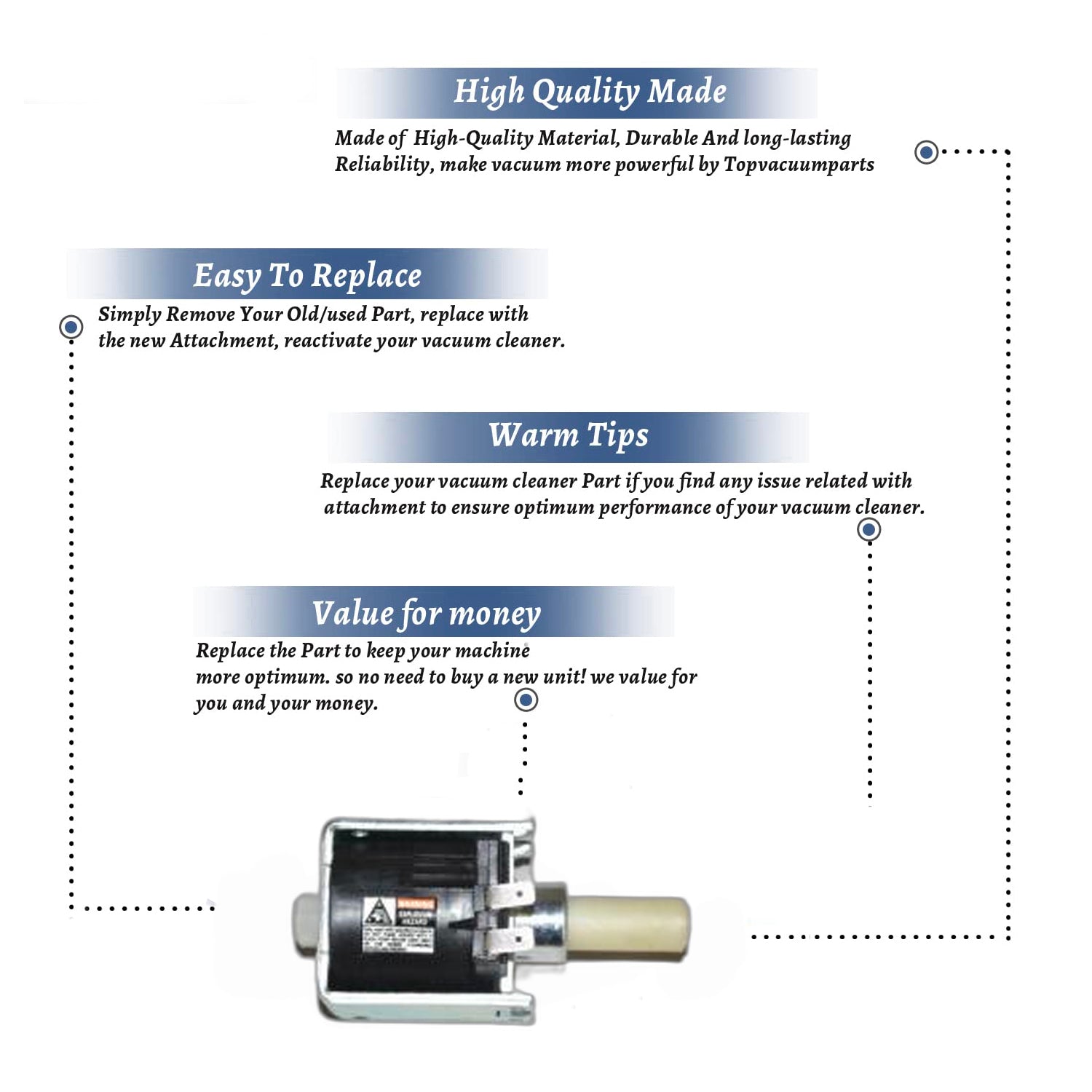 Topvacuumparts Replacement Part For Flojet HIGH PRESSURE 115V Vacuum Cleaner Pump Flo # compare to parts ET508224B