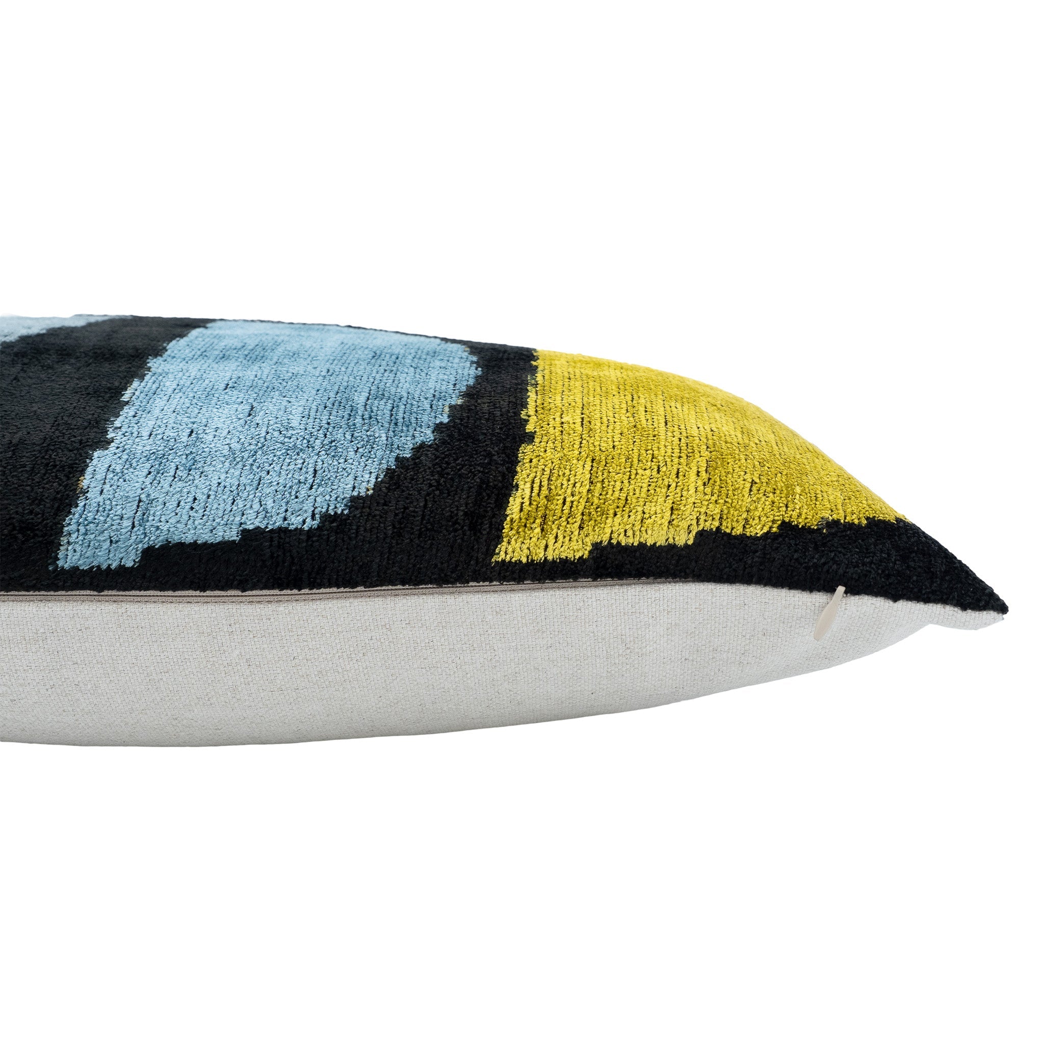 Eye of Ra Silk Velvet Ikat Throw Pillow Cover 16 X 24