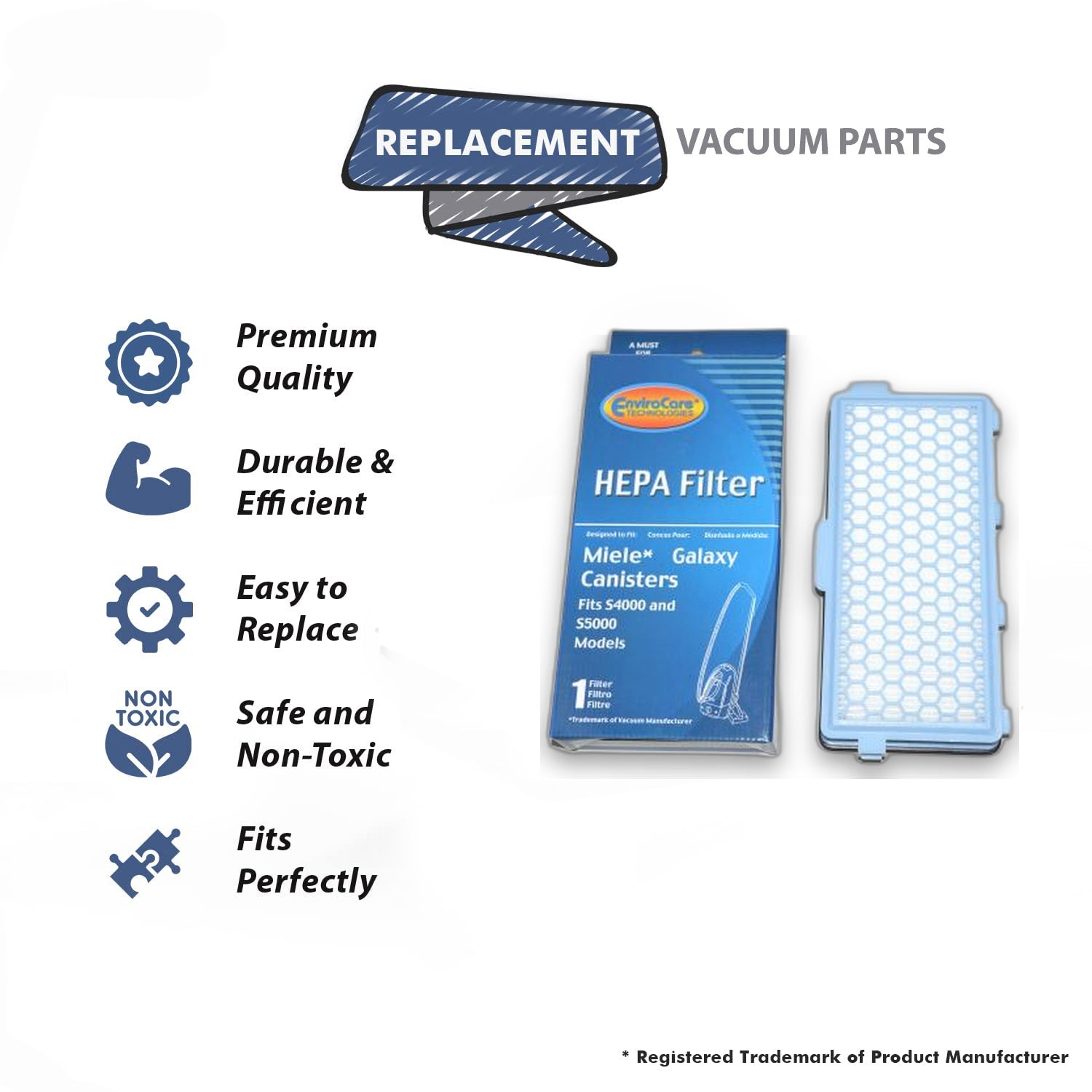 Topvacuumparts Replacement Part For Miele S4 Galaxy Series Vacuum Cleaner Hepa Filter # compare to part 68850A 4