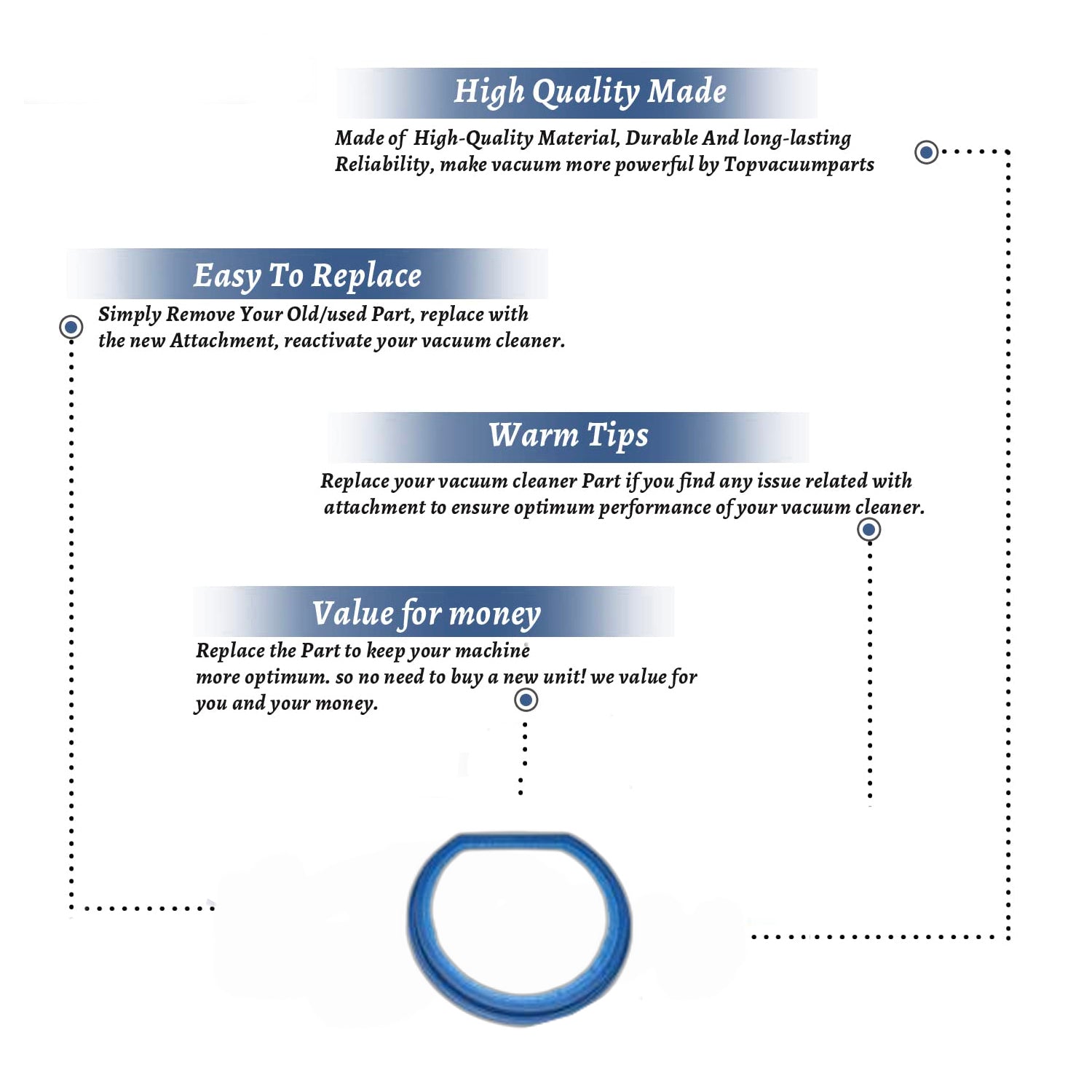 Topvacuumparts Primary Filter Replacement Part For Hoover UH70120 W/T Rewind T Series (1- Pack) 1 Filter # compare to part F285