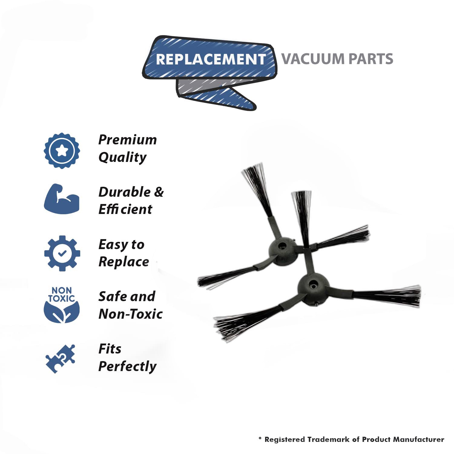 Topvacuumparts Replacement Part For Smart 360 Vacuum Cleaner Black Side Brush Fits S10 Models # compare to part F3010883