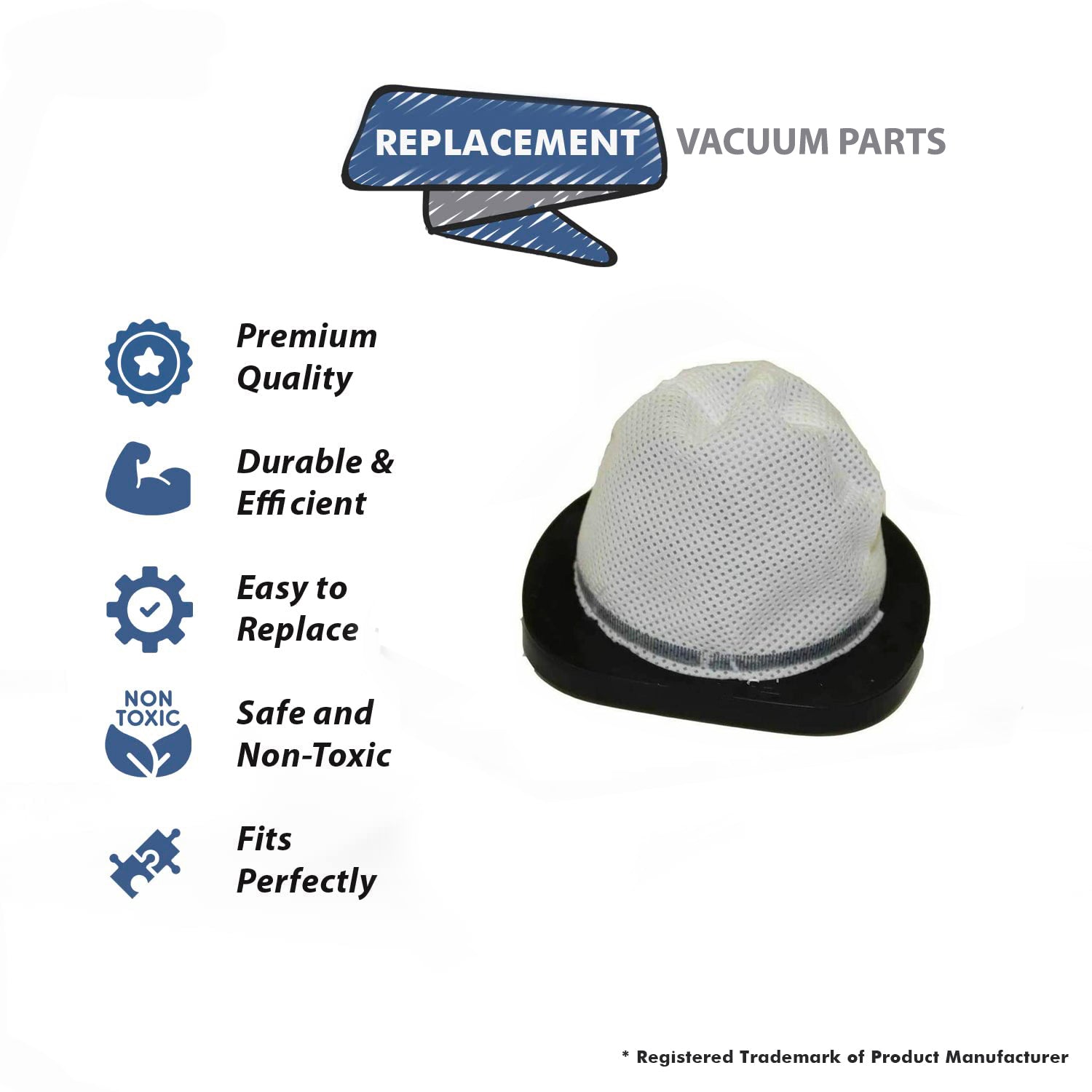 Topvacuumparts Replacement Part For Bissell 38B1 Stick Vav Vacuum Cleaner 3 in1 Primary Filter (2Pk) # compare to part F602