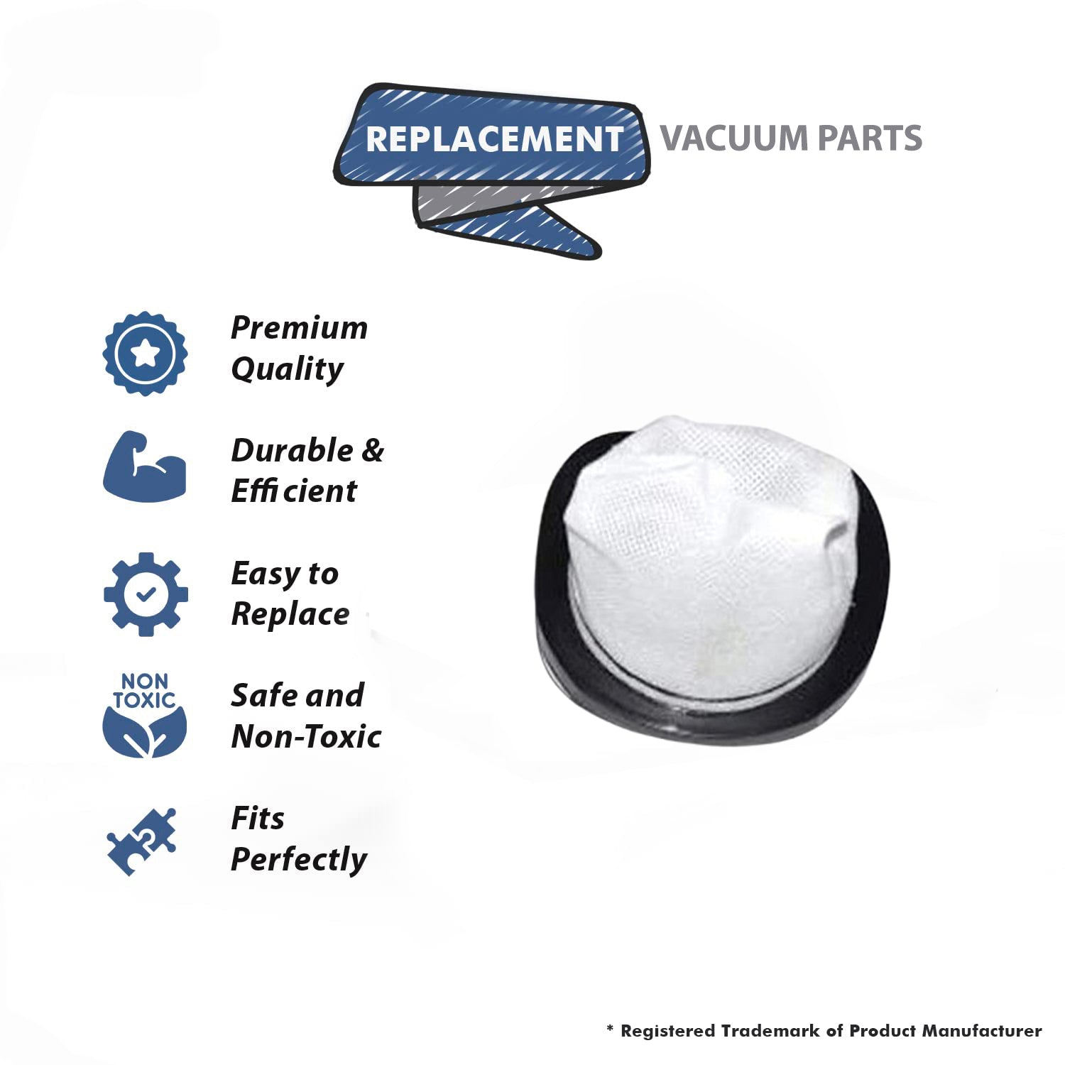 Topvacuumparts Replacement Part For Bissell 3881, 3-in-1 Stick Vacuum Cleaner Dust Cup Filter 4Pk # compare to part F602