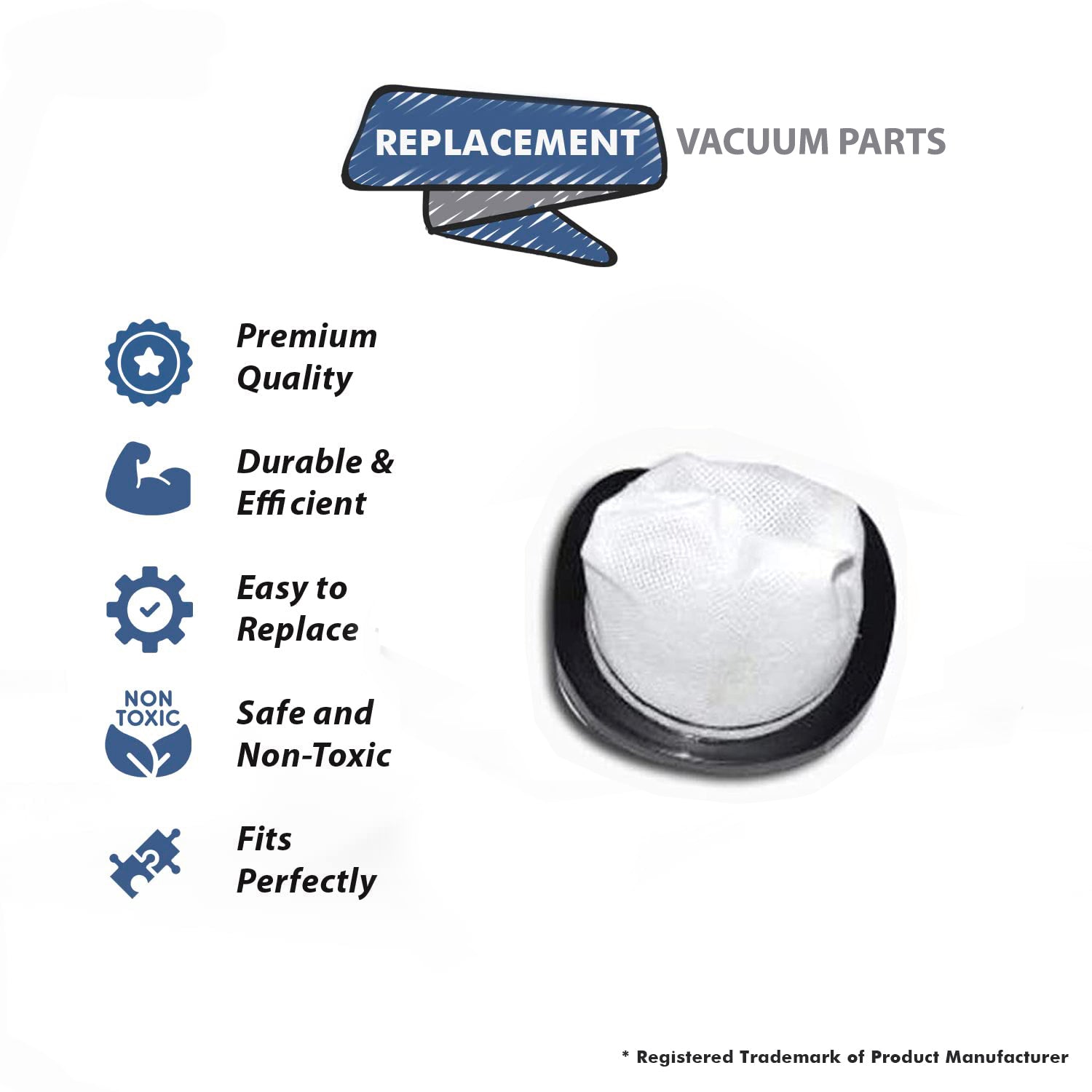 Topvacuumparts 5Pk Vacuum Primary Filter Fits For Bissell Fits 38B1, 1059, 10591, 1059F, 1059G# compare to parts F602