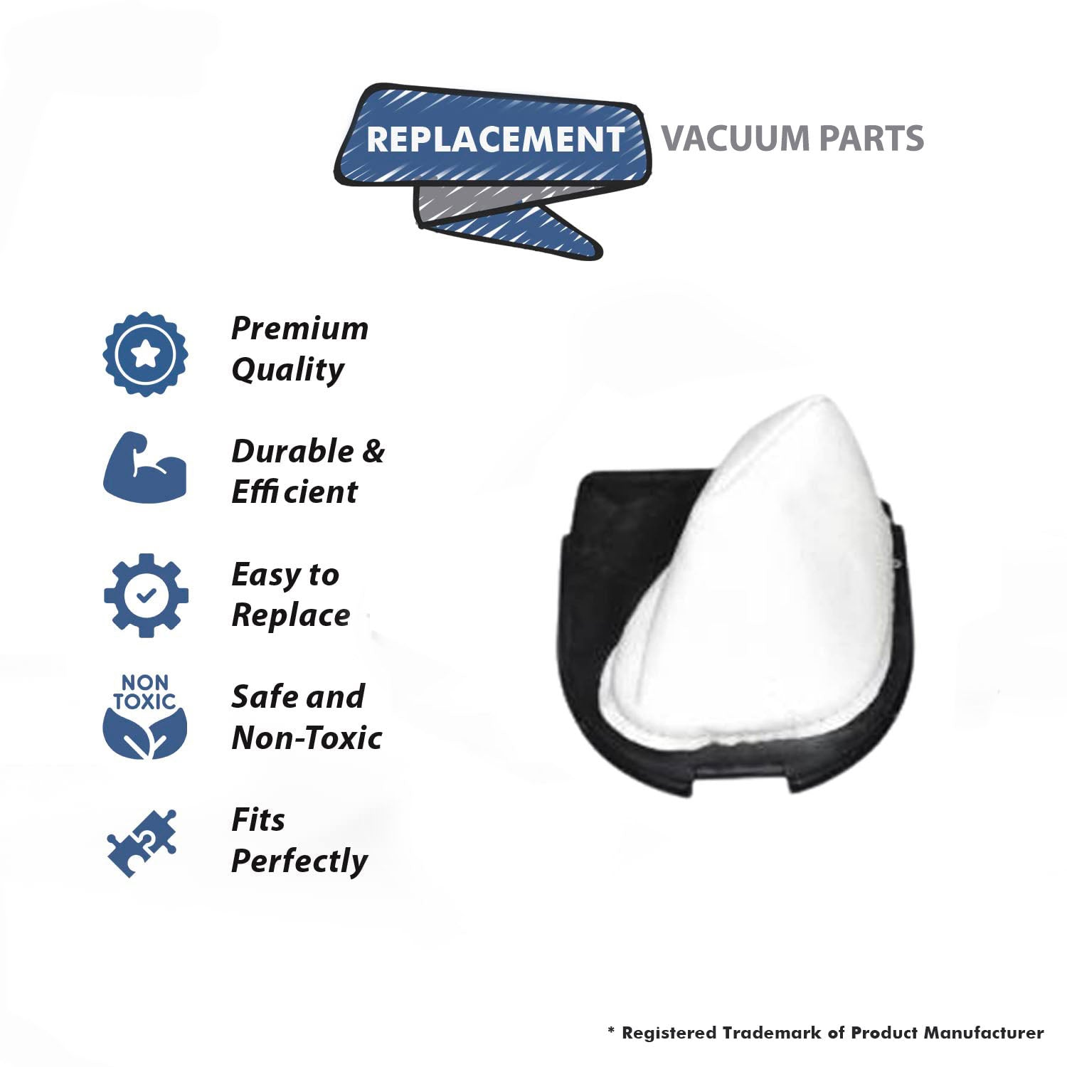 Topvacuumparts Replacement Part For Eureka,Sanitaire Broom 61, 71, 176A DCF 11 Filter Assembly
