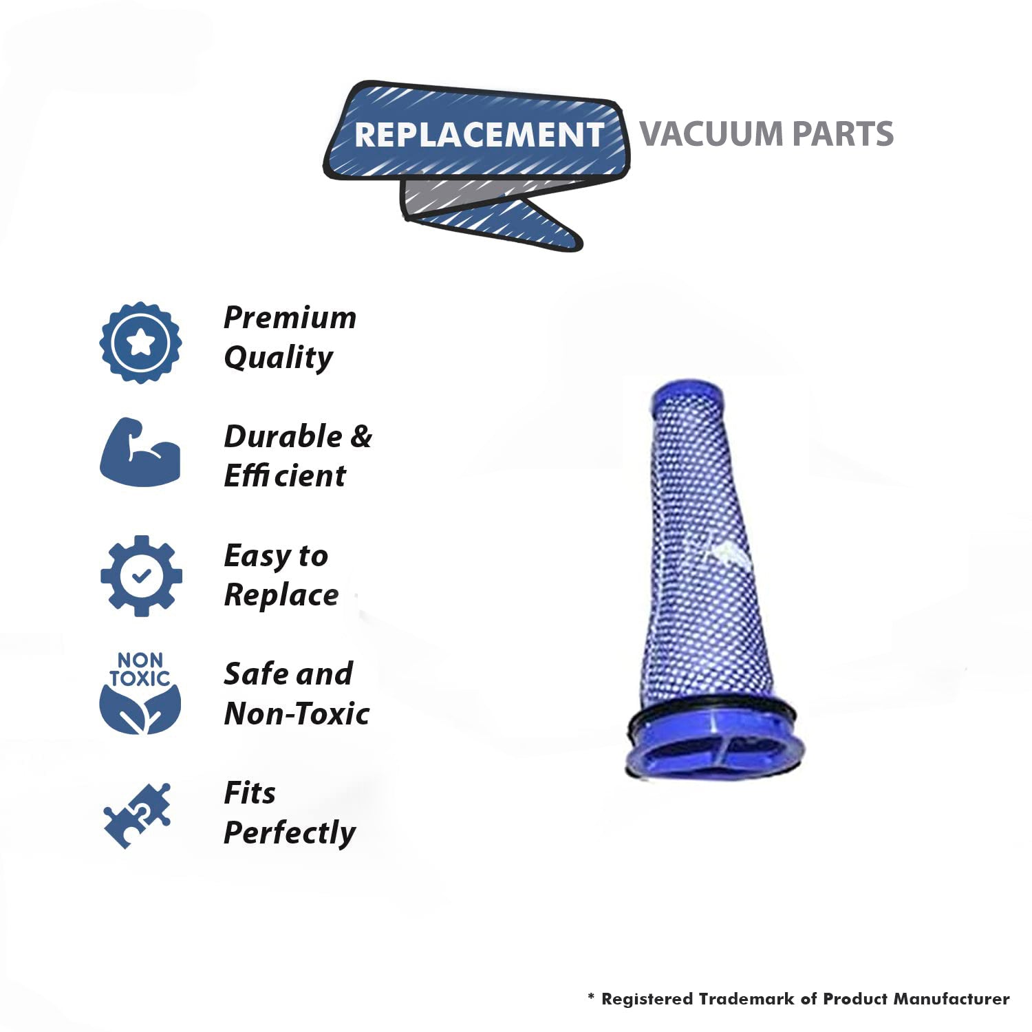 Topvacuumparts Replacement Part For Dyson UP15, DC50 Upright Vacuum Cleaner Bagless Filter (2-Pack) # compare to part F631
