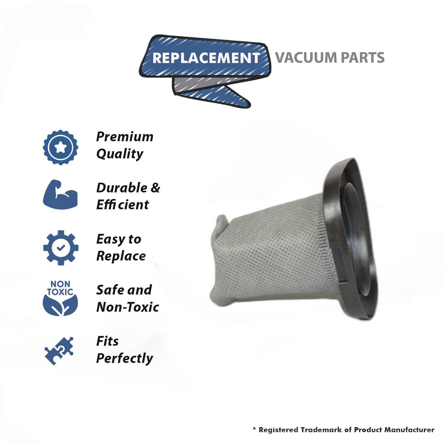 Topvacuumparts Replacement Part for Dirt Devil Vacuum Cleaner F25 Swift Stick Filter # compare to part F634