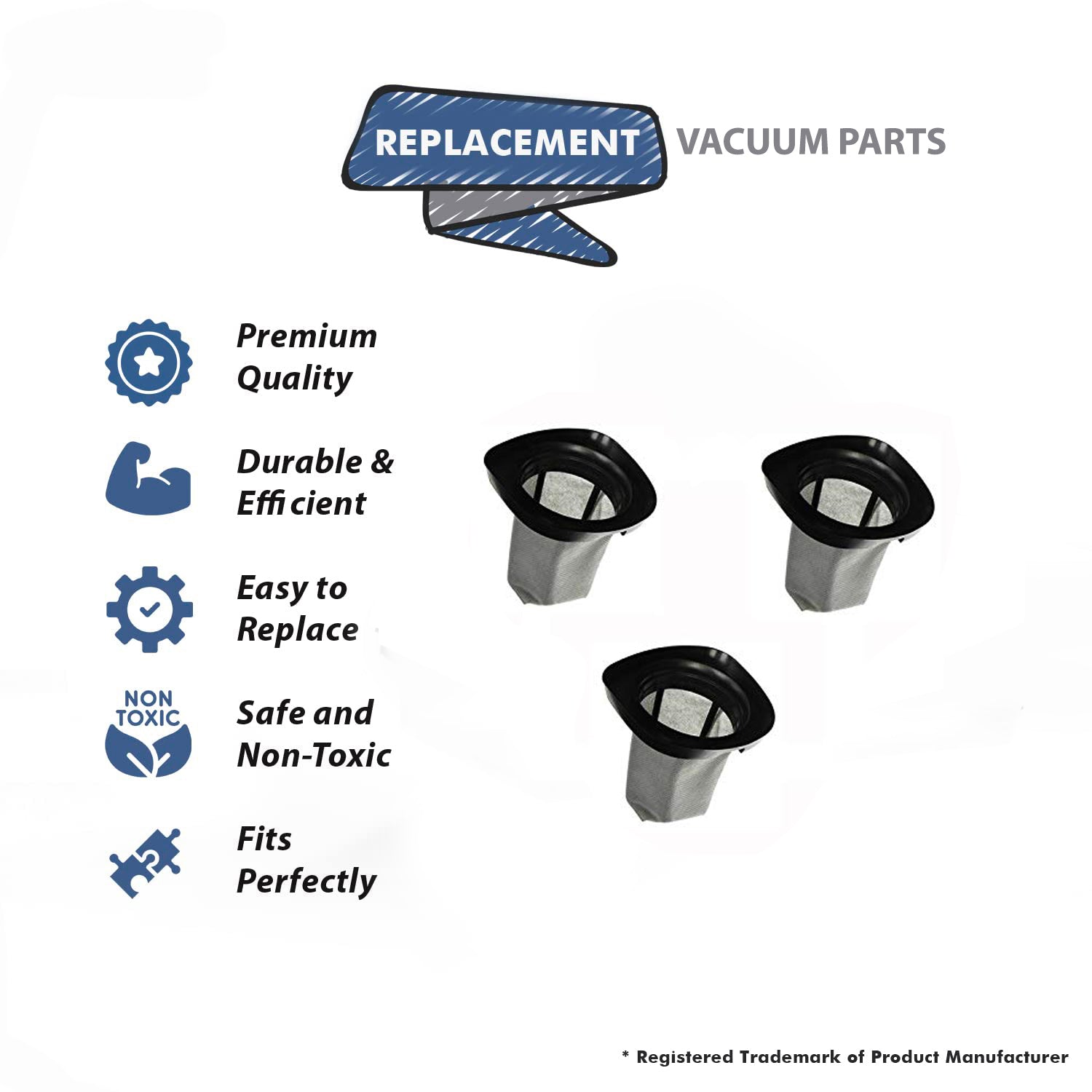 Topvacuumparts 3 Replacement Part For Royal Filter, F25 083405/SD20000 Bag Versa Quick Vac # compare to partS F634