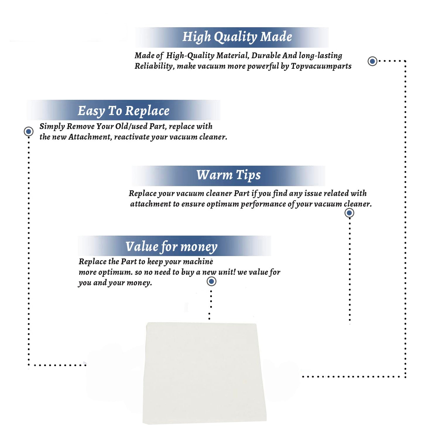 Topvacuumparts Replacement Part For Johnny Vac Vac Hydrogen Inlet Filter # compare to part FIHY37