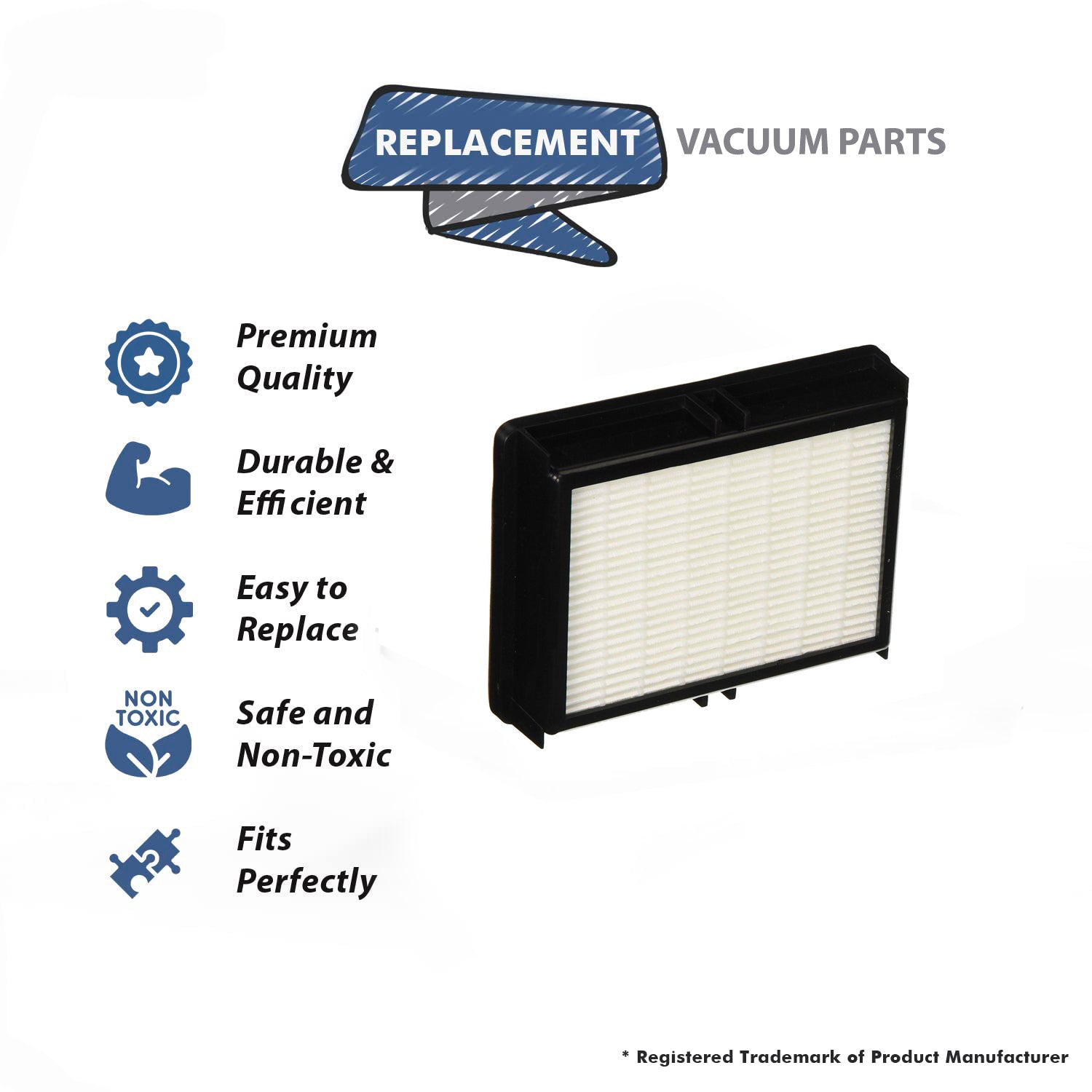 Topvacuumparts Replacement Part For Oreck Buster B Canister Vacuum Advanced 2 Hepa Filter # compare to parts HF-1000