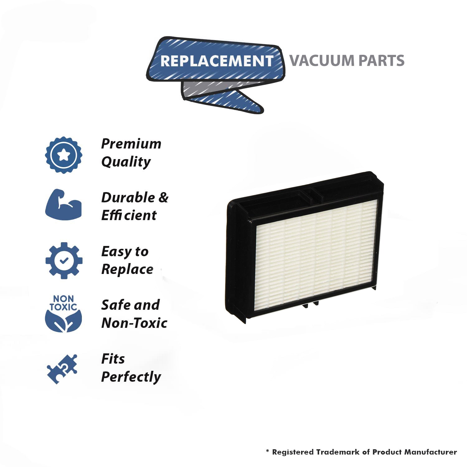 Topvacuumparts Replacement Part For Oreck Buster B Vaccum Cleaner 3 Filters # compare to part HF-1000