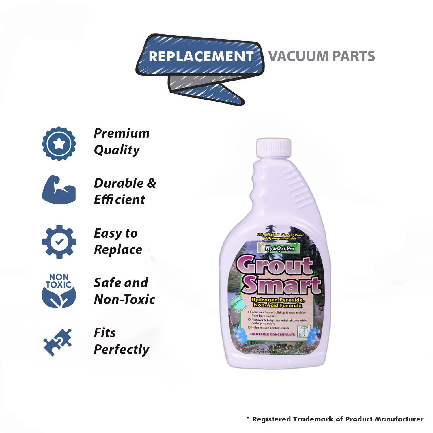 Topvacuumparts Replacement Part For Core Hydroxi Pro Vacuum Cleaner Grout Smart Concentrate # Compare To Part HPGS-32