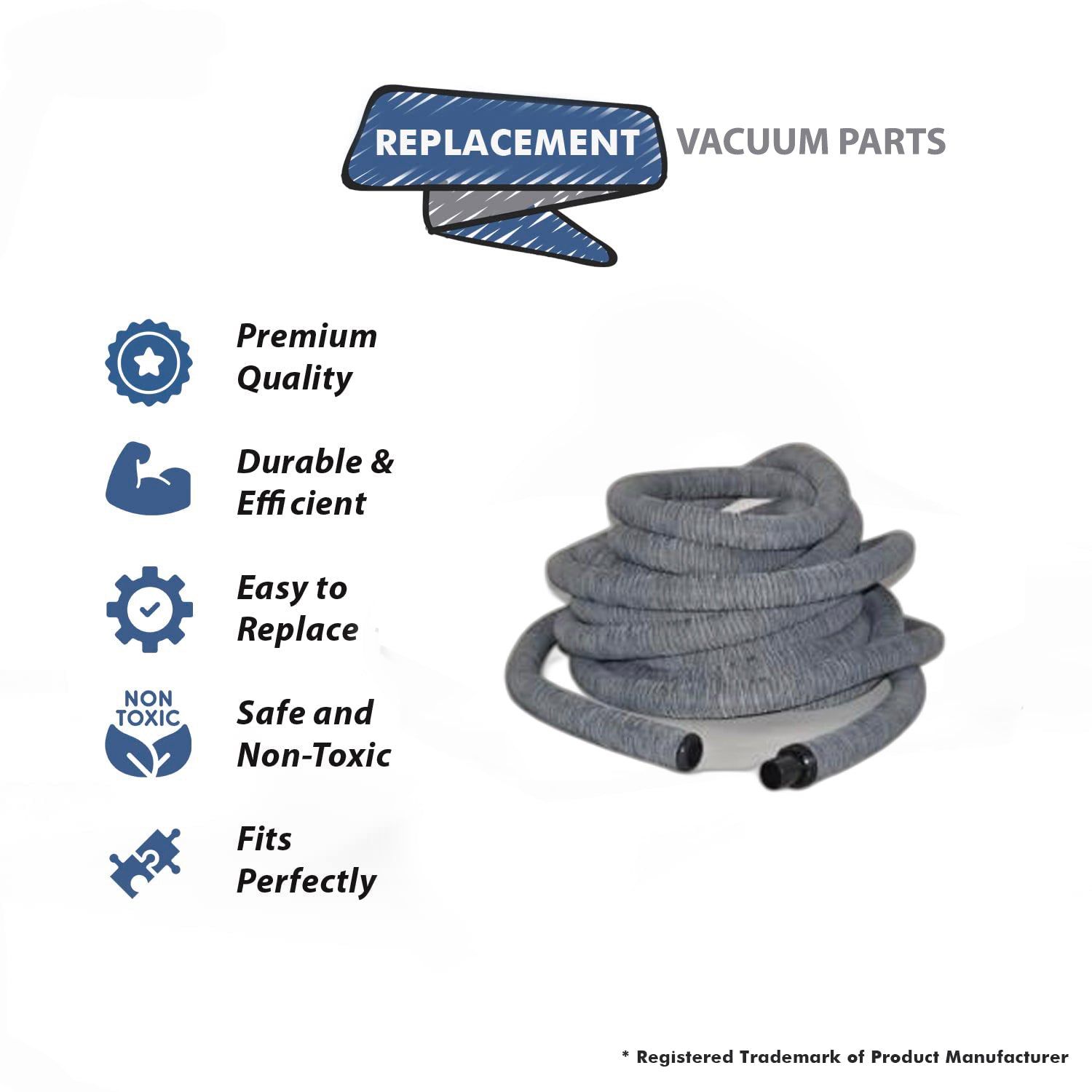 Topvacuumparts Replacement Part For Hide-A-Hose Vacuum Cleaner HOSE,60FT WITH SmartSoc # compare to parts HS500106P
