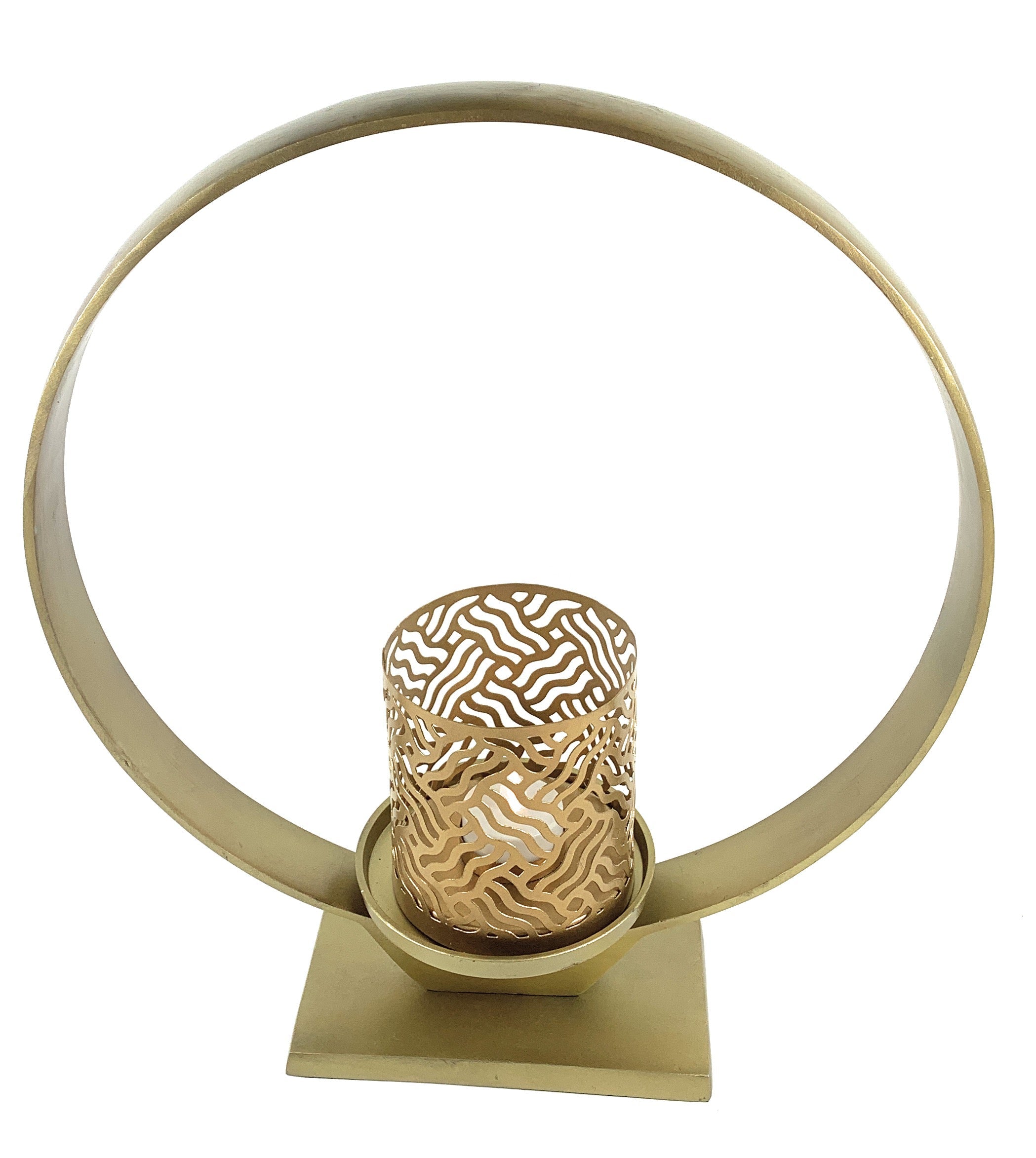 Vibhsa Golden Ring Candle Holder (15