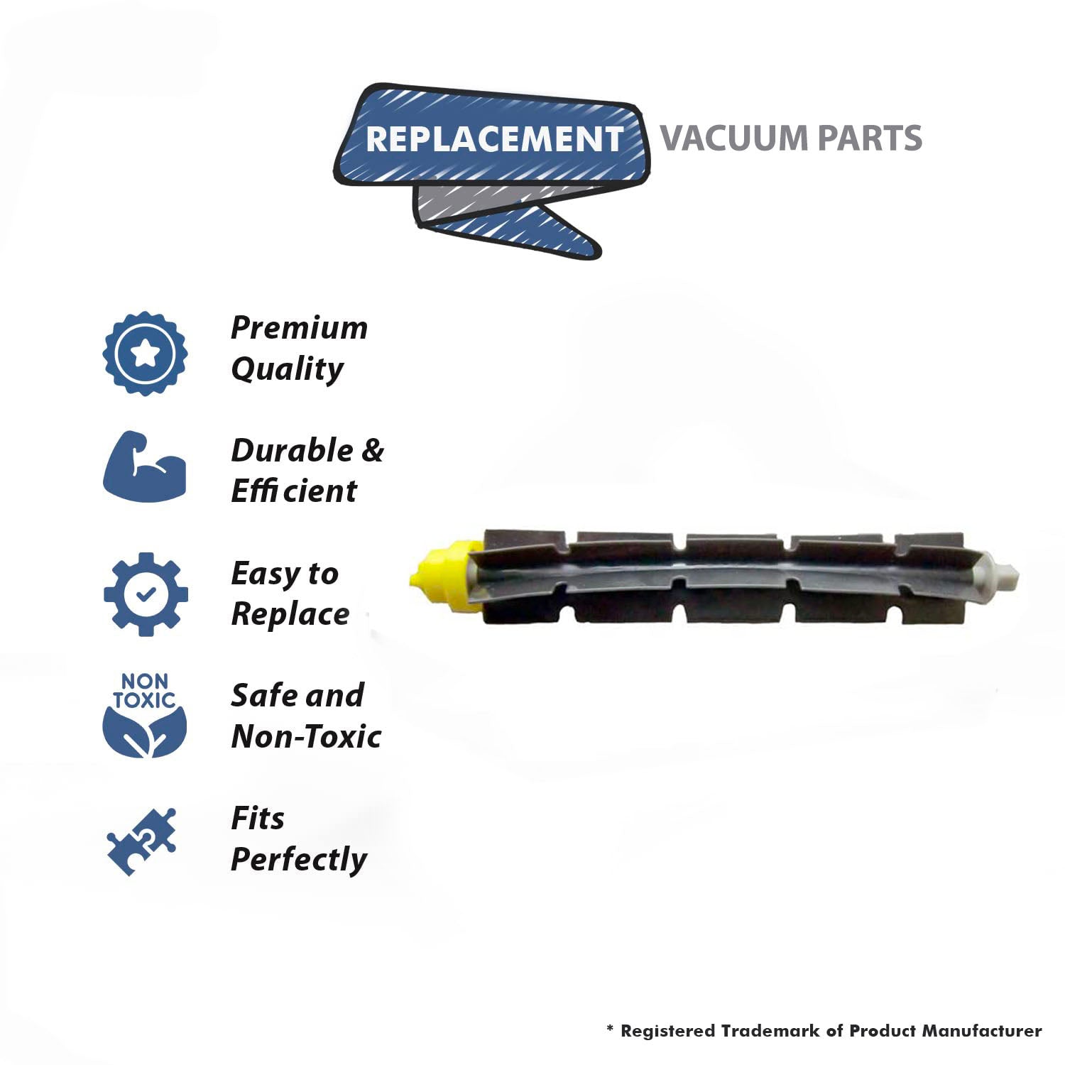 Topvacuumparts Replacement Part For Roombo 700 Series Vacuum Cleaner Main Rubber Beater Bar # Compare to Part IR-04