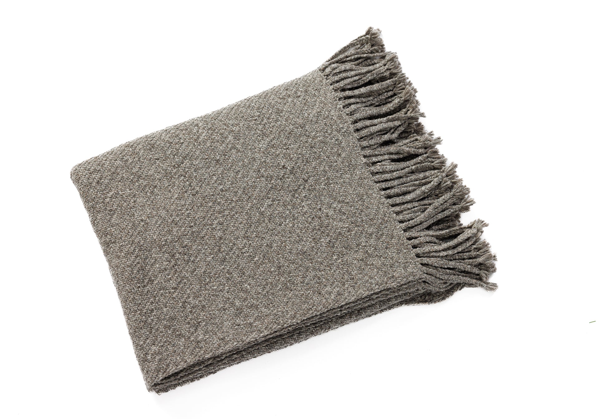 Handloomed Peruvian Pima Cotton & Undyed Baby Alpaca Graphite Throw Blanket From Peru - Kulsi Collection