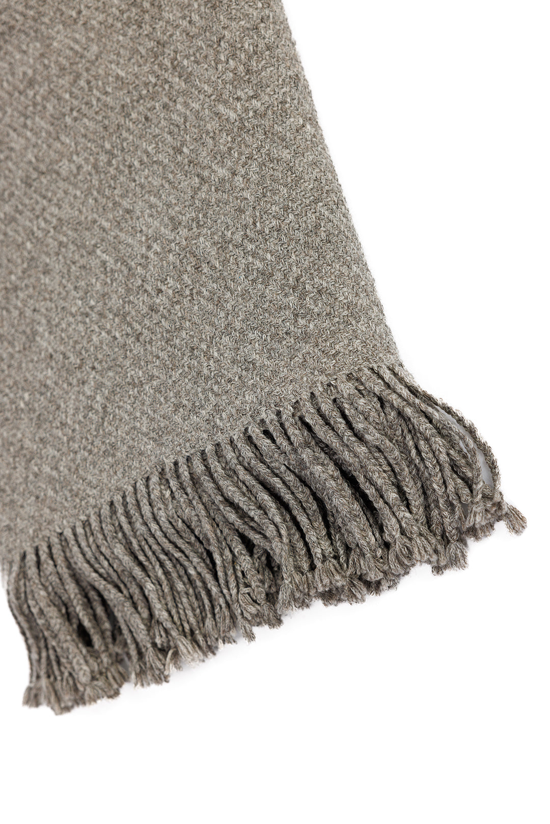 Handloomed Peruvian Pima Cotton & Undyed Baby Alpaca Graphite Throw Blanket From Peru - Kulsi Collection
