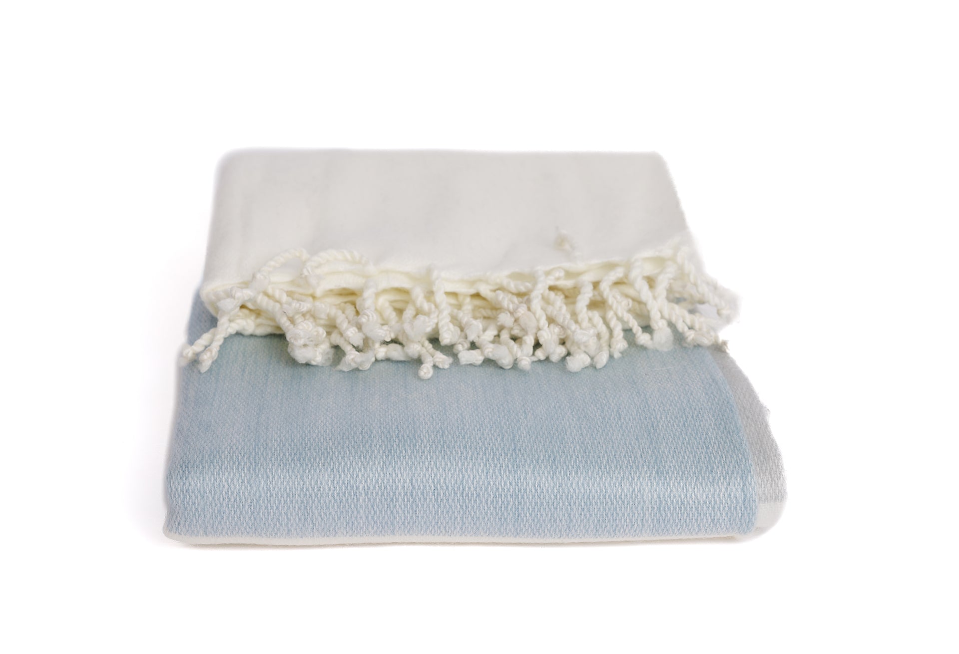 Handwoven Alpaca Throw Blanket From Ecuador - Glacier Grays & White - Kallpa Collection