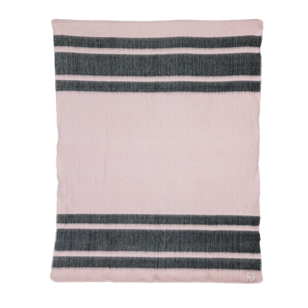Handwoven Alpaca Throw Blanket From Ecuador - Pink Charcoal - Kallpa Collection