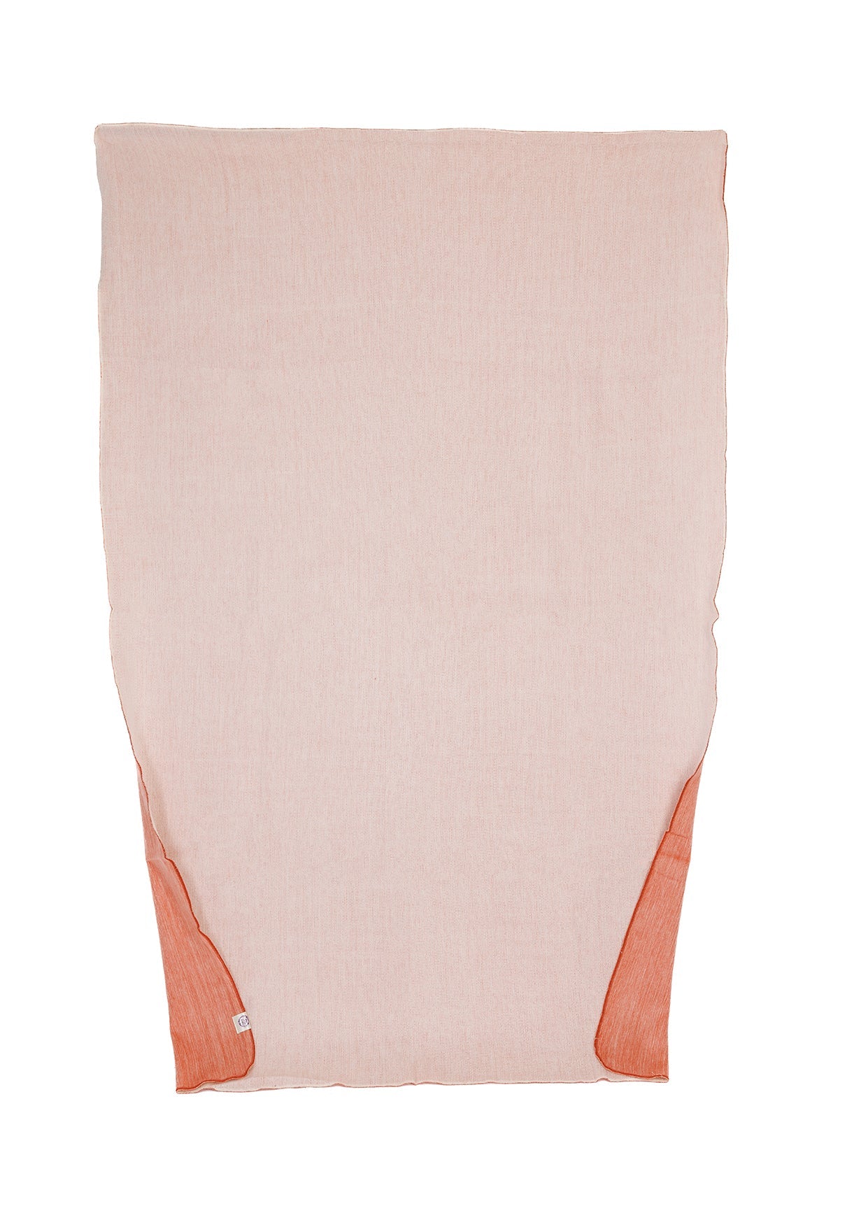 Reversible Alpaca Throw Blanket Handwoven From Ecuador - Melon & White - Kani Collection