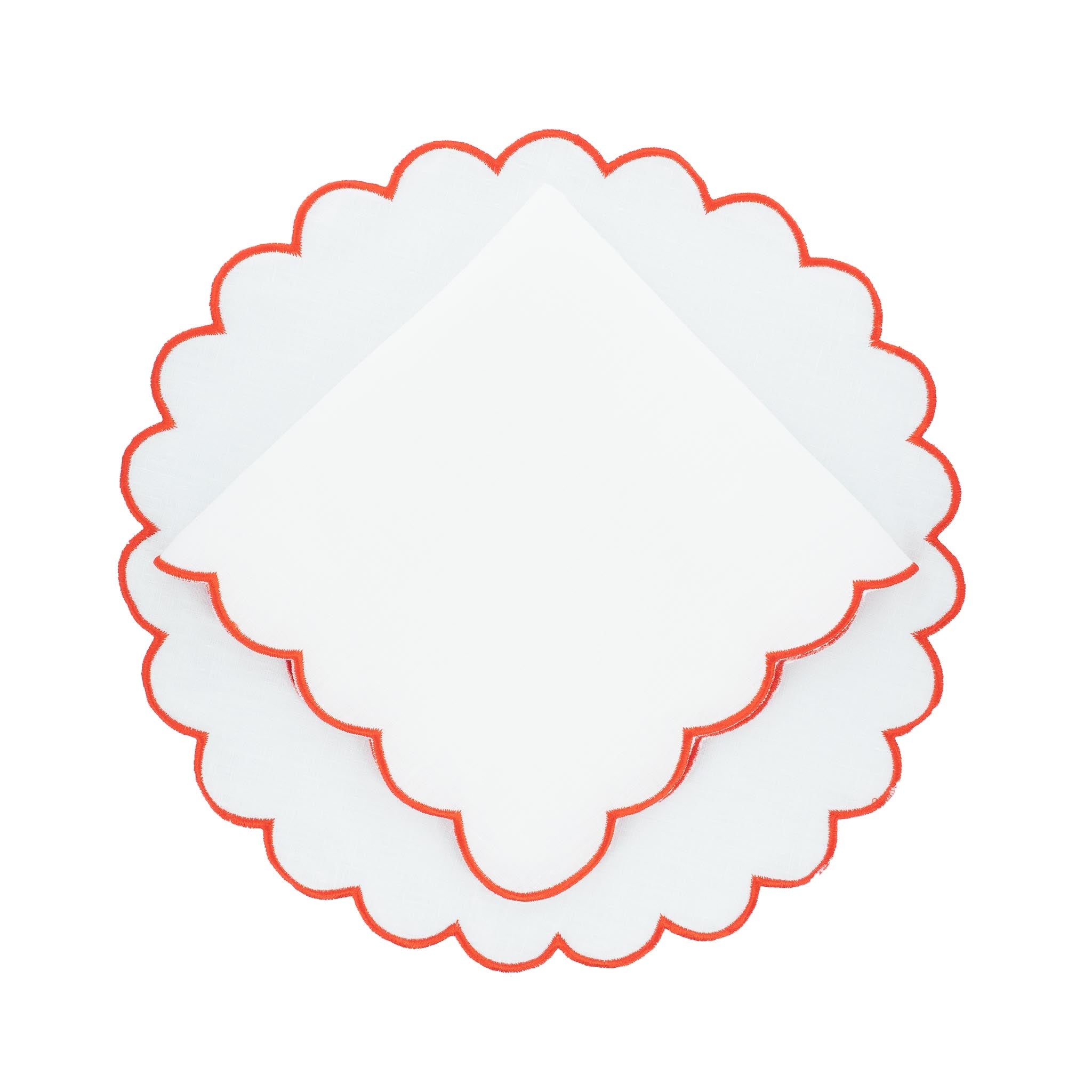 Linen Scalloped Placemats, Set of 4