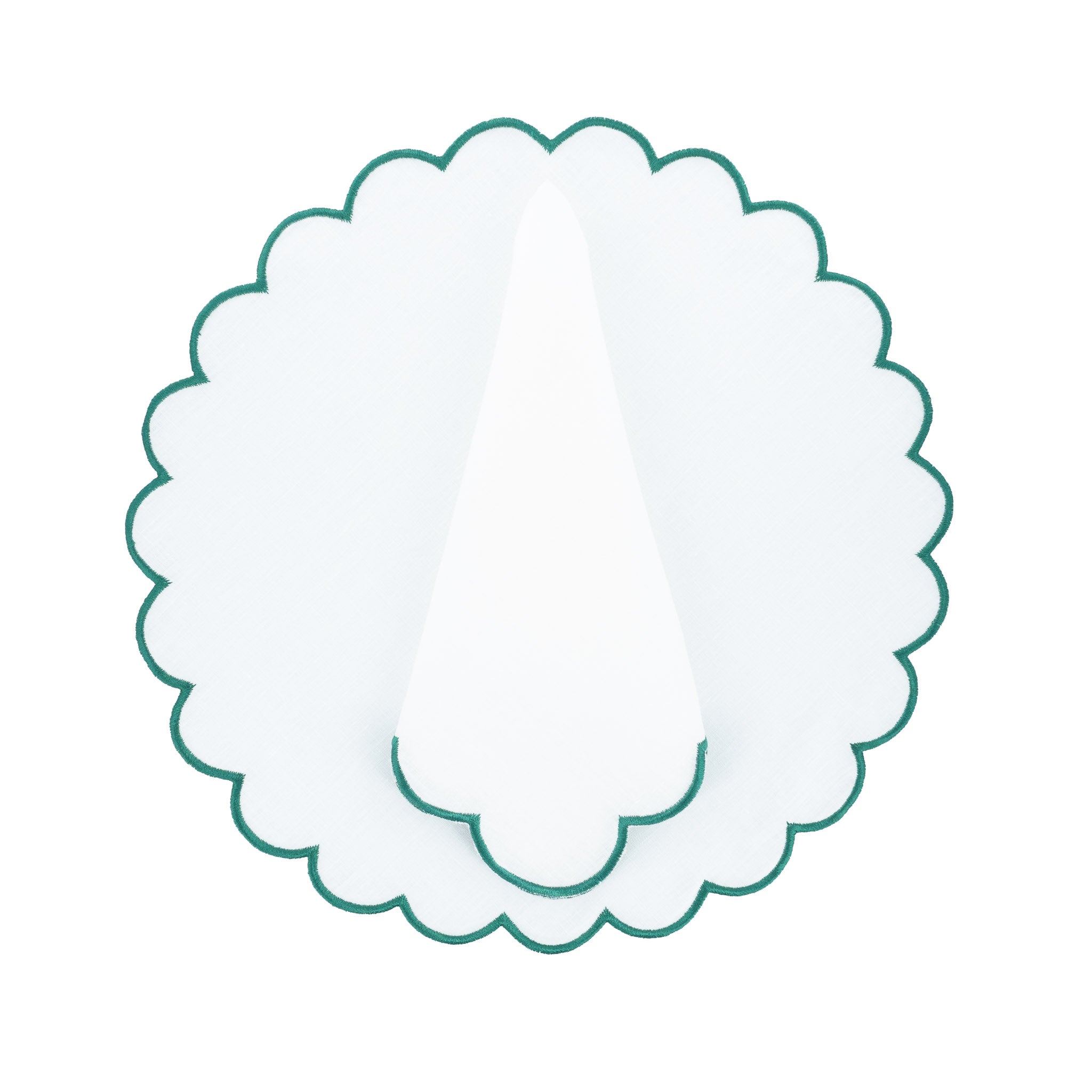 Linen Scalloped Placemats, Set of 4