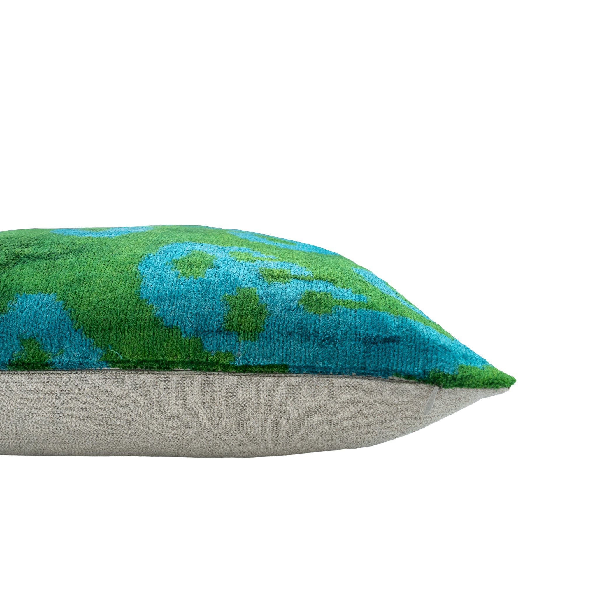 Lotus Silk Velvet Ikat Pillow, 20
