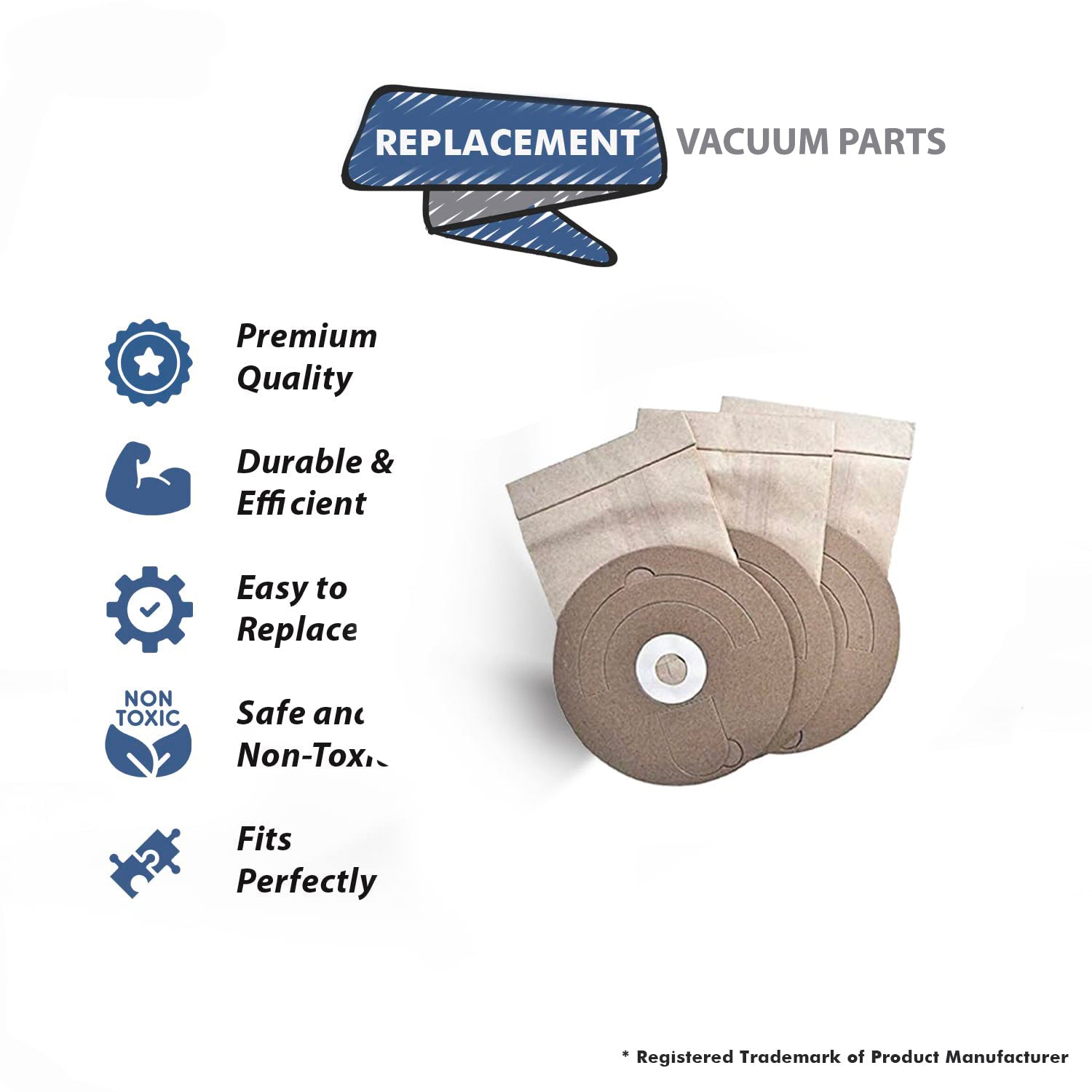 Topvacuumparts Replacement Part For Miracle Mate Tri-Star Vacuum Cleaner Paper Bags 3PK # Compare To Part MM1