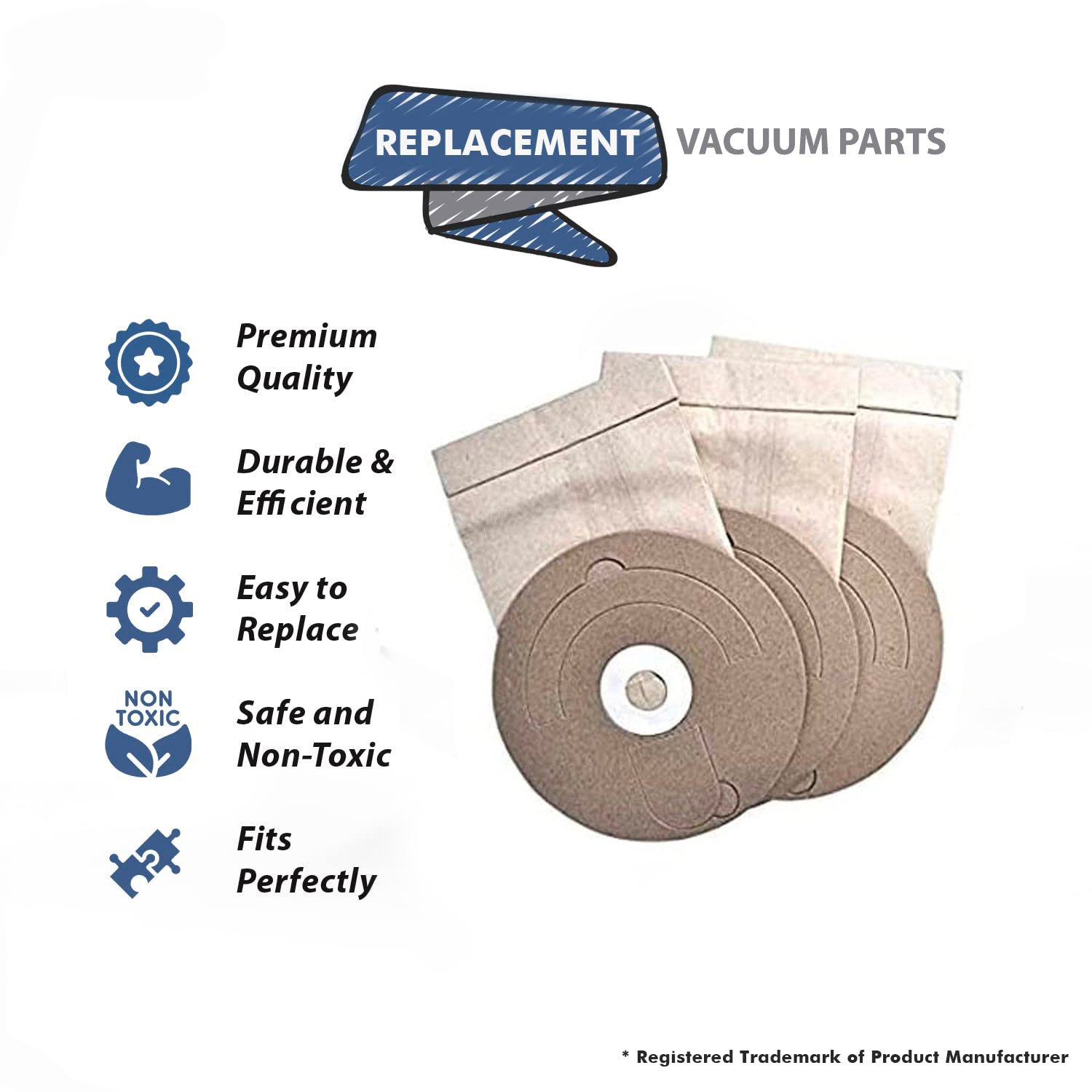 Topvacuumparts Replacement Part For Miracle Mate Canister MicroLined Vacuum Cleaner Bags [3 Pack 9 Bags] # compare to part MM1