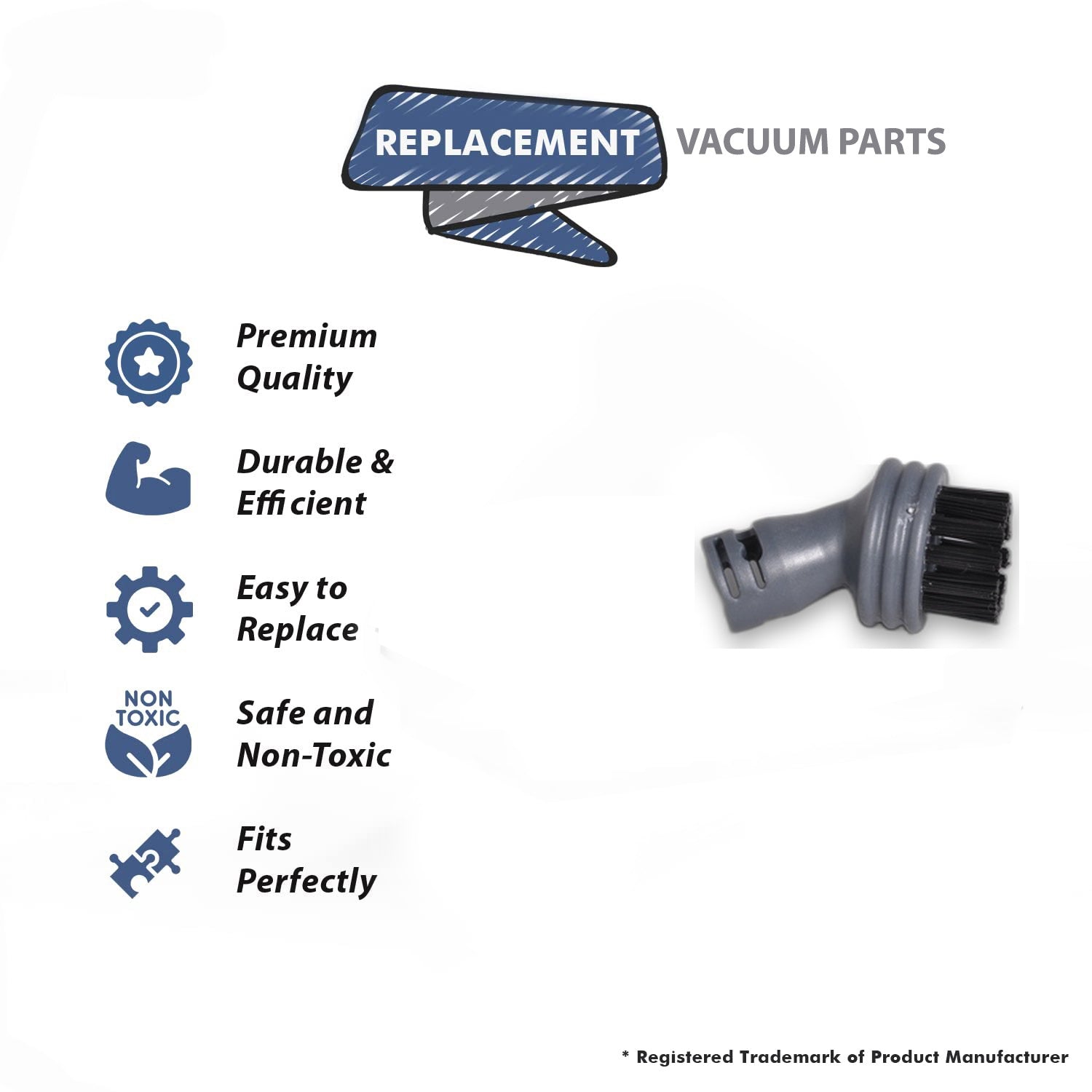Topvacuumparts Replacement For Primo Nylon Long/Medium Bristles Brush Fits MR-75, Primo MR-100, MR-750, MR-1000 # compare to part MR100-7