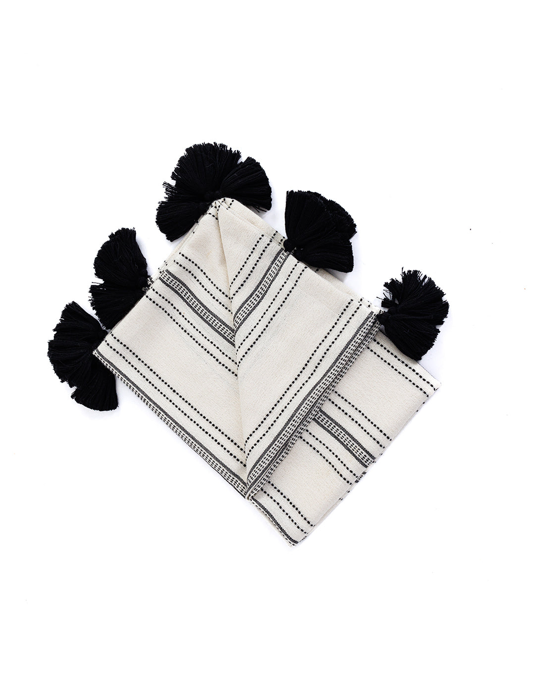 Handloomed 100% Alpaca Throw Blanket - Ink & Ivory Pinstripe - Miska Collection