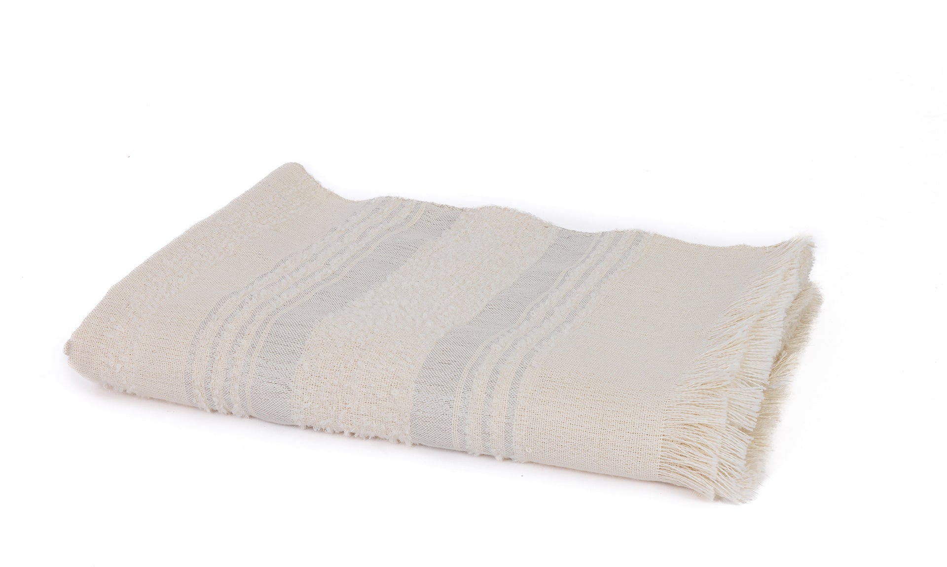 Handloomed Alpaca Throw Blanket - Silver & Ivory Moon Mist - Allira Collection