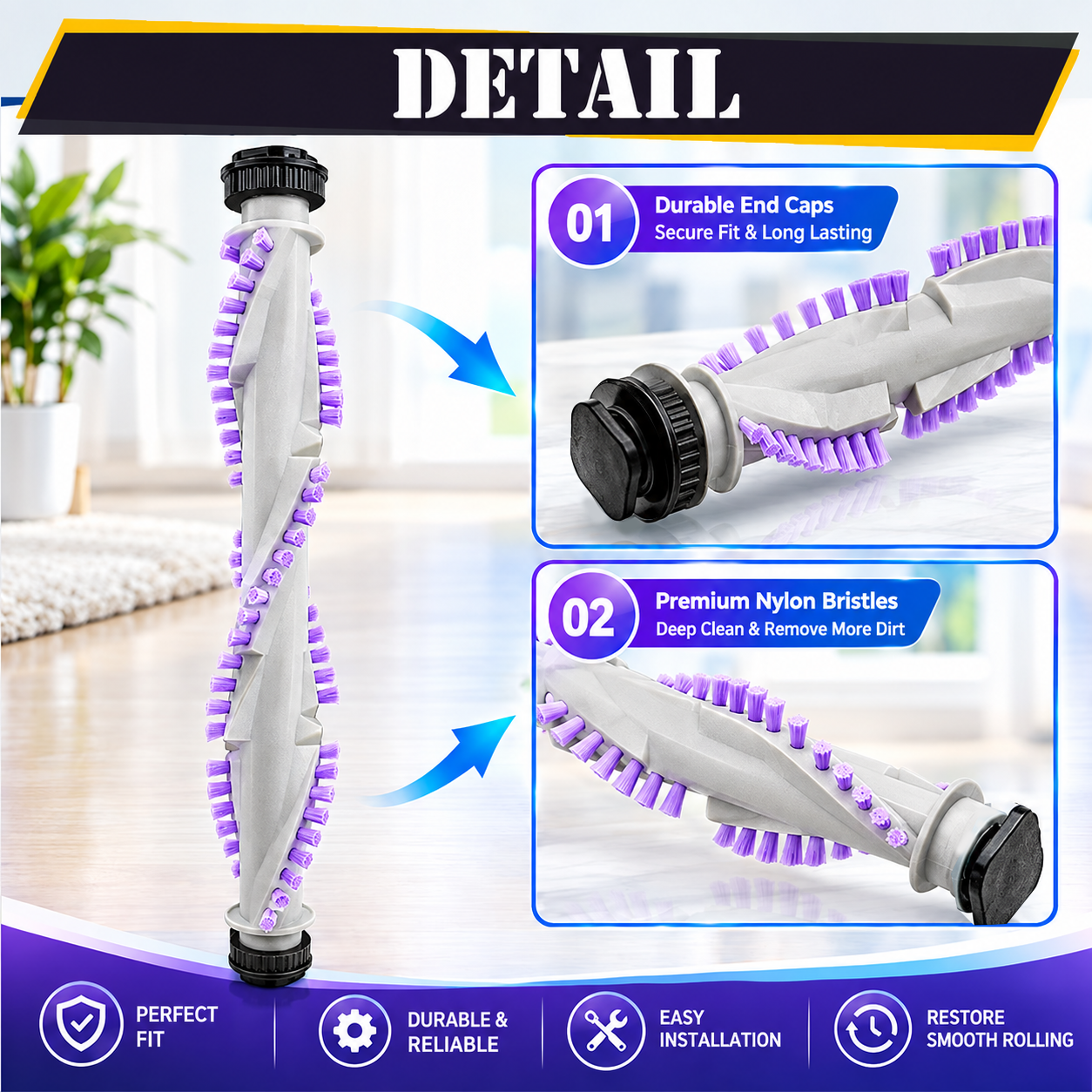Topvacuumparts Replacement Brush Roller for Shark Navigator Lift Away Vacuum NV352 NV356E Fits NV350 NV351 NV70 Including 1 Brush, 1 Belt, 2 Wheels