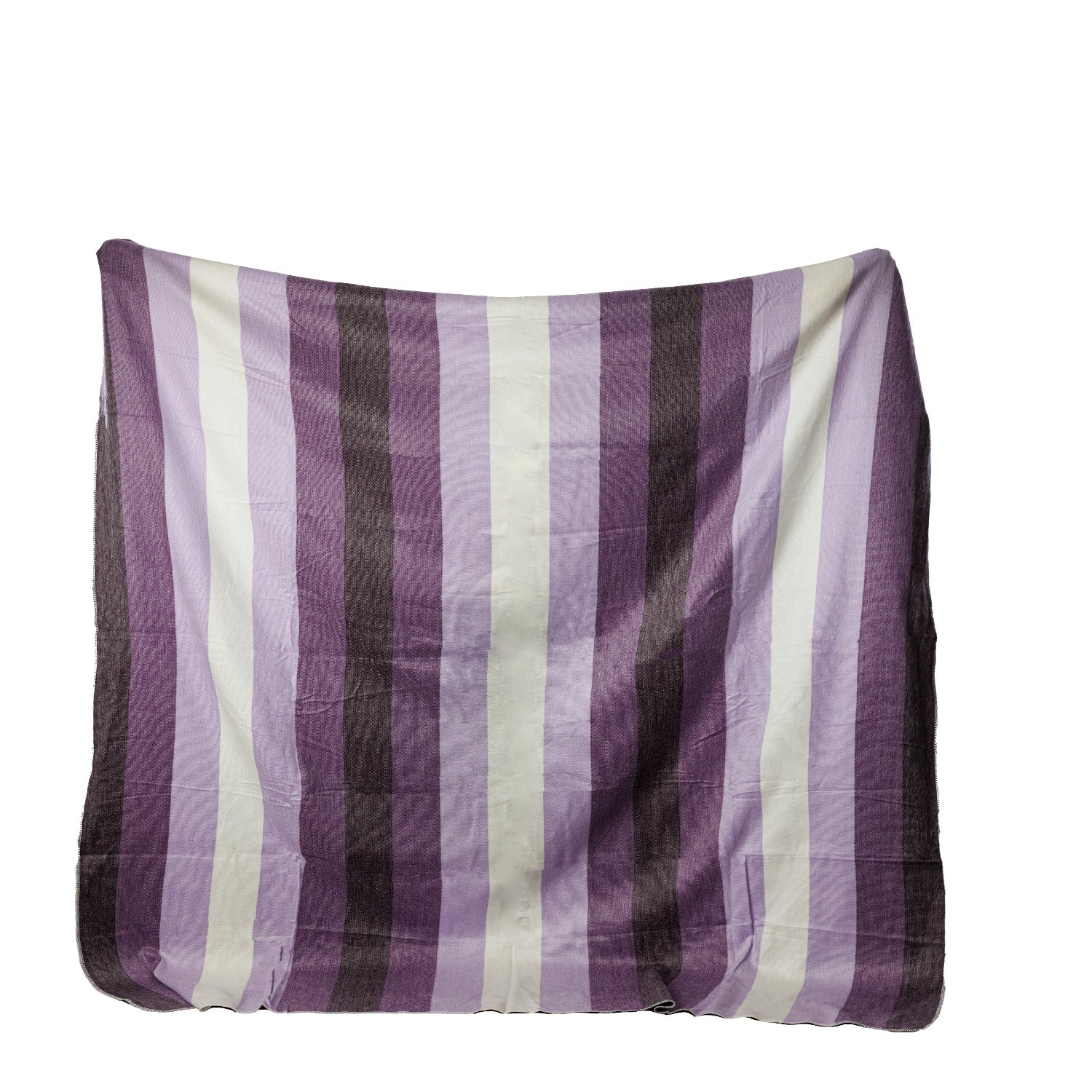 Alpaca Throw Blanket Handwoven From Ecuador - Purples Lavender & Cream - Nawi Collection