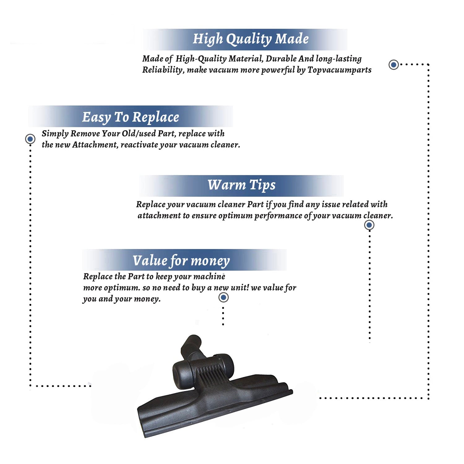 Topvacuumparts Replacement Part For Fit All Vacuum Cleaner 1 1/4