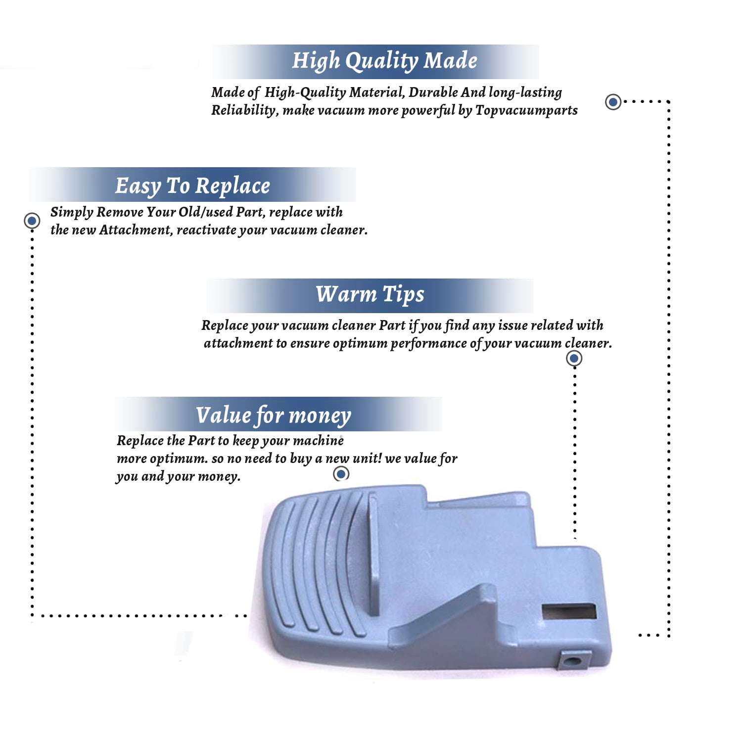 Topvacuumparts Replacement Part For Evolution-Bernina Upright Vacuum Cleaner Trip Lever Pedal # compare to part 01-6610-02