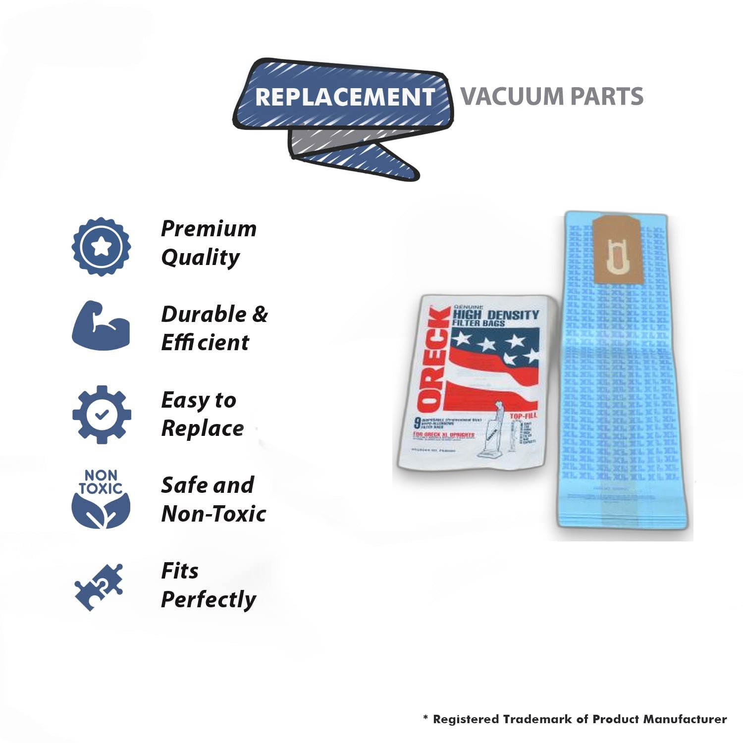 Topvacuumparts Replacement Part For Vacuum Cleaner Paper BagsOreck upright Old Style NoN Docking Part # compare to part PK80009