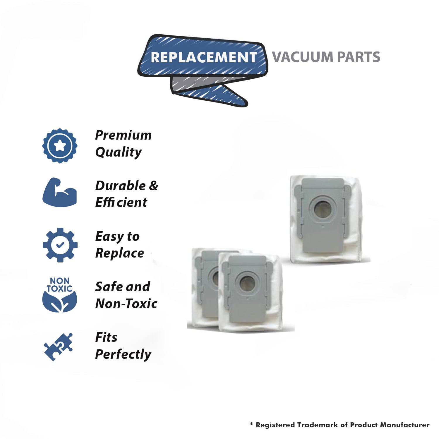 Topvacuumparts 3 Count (Pack of 1) Dirt Disposal Bags Compatible for Roomba Clean Base Models # compare to parts PMIB01