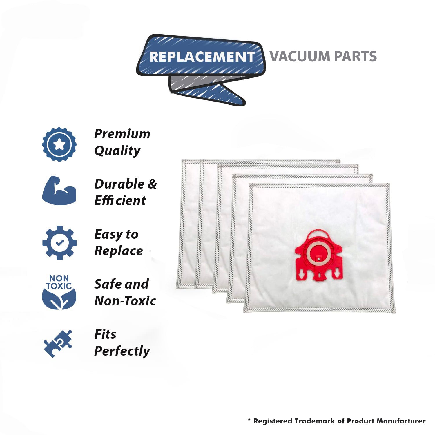 Topvacuumparts Replacement Vacuum Cleaner Bags made to fit for Miele Canisters Style # compare to parts PMM10-A